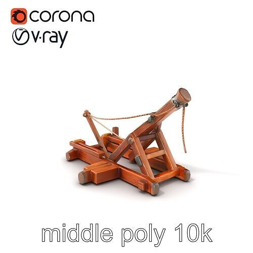 Medieval Catapult Model Pack with Detailed Wood and Metal Tex... Low-poly 3D model