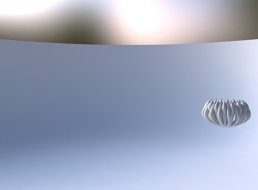 Bowl two layered flower long neck 3D print model_4