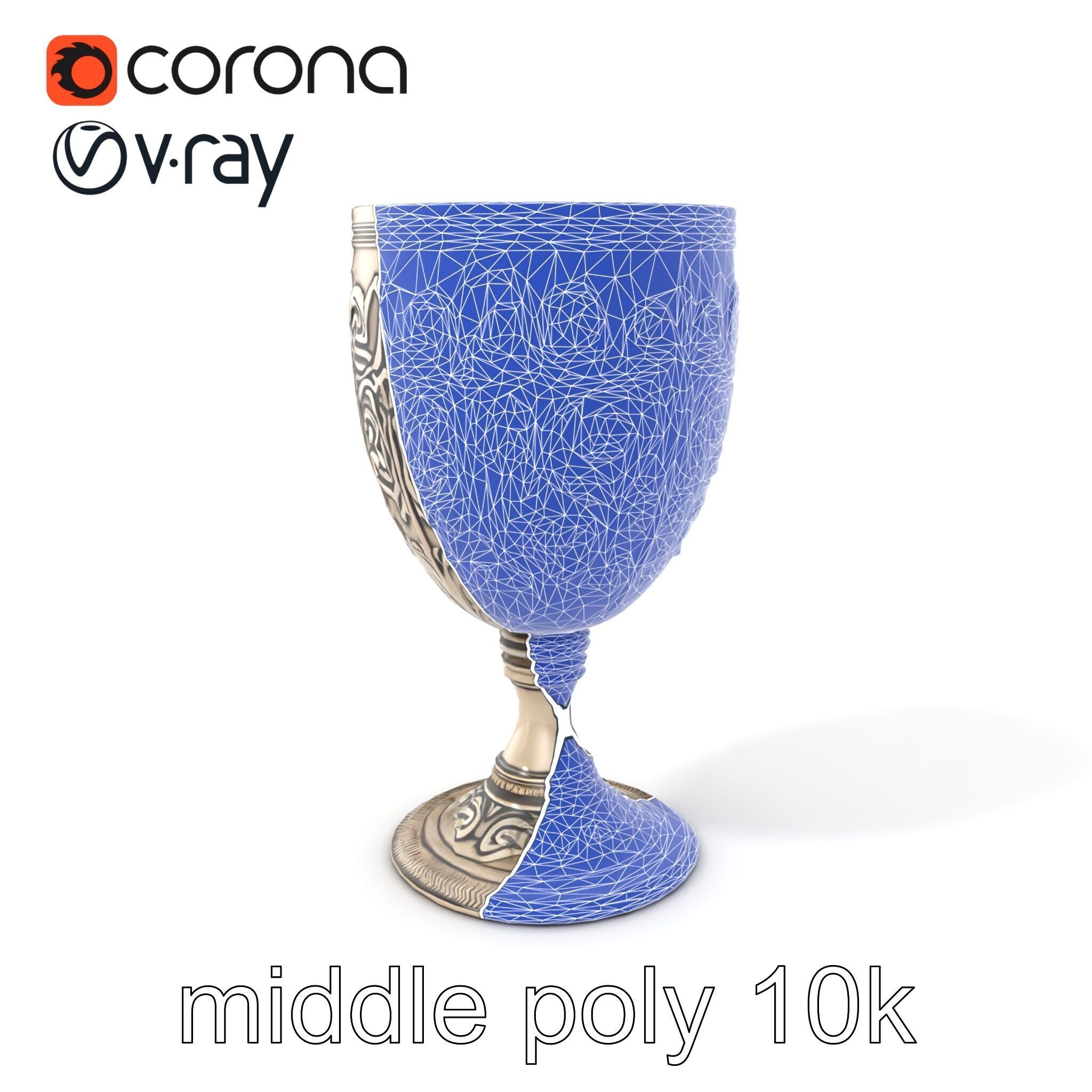 Intricate Medieval Goblet model pack Low-poly 3D model_6