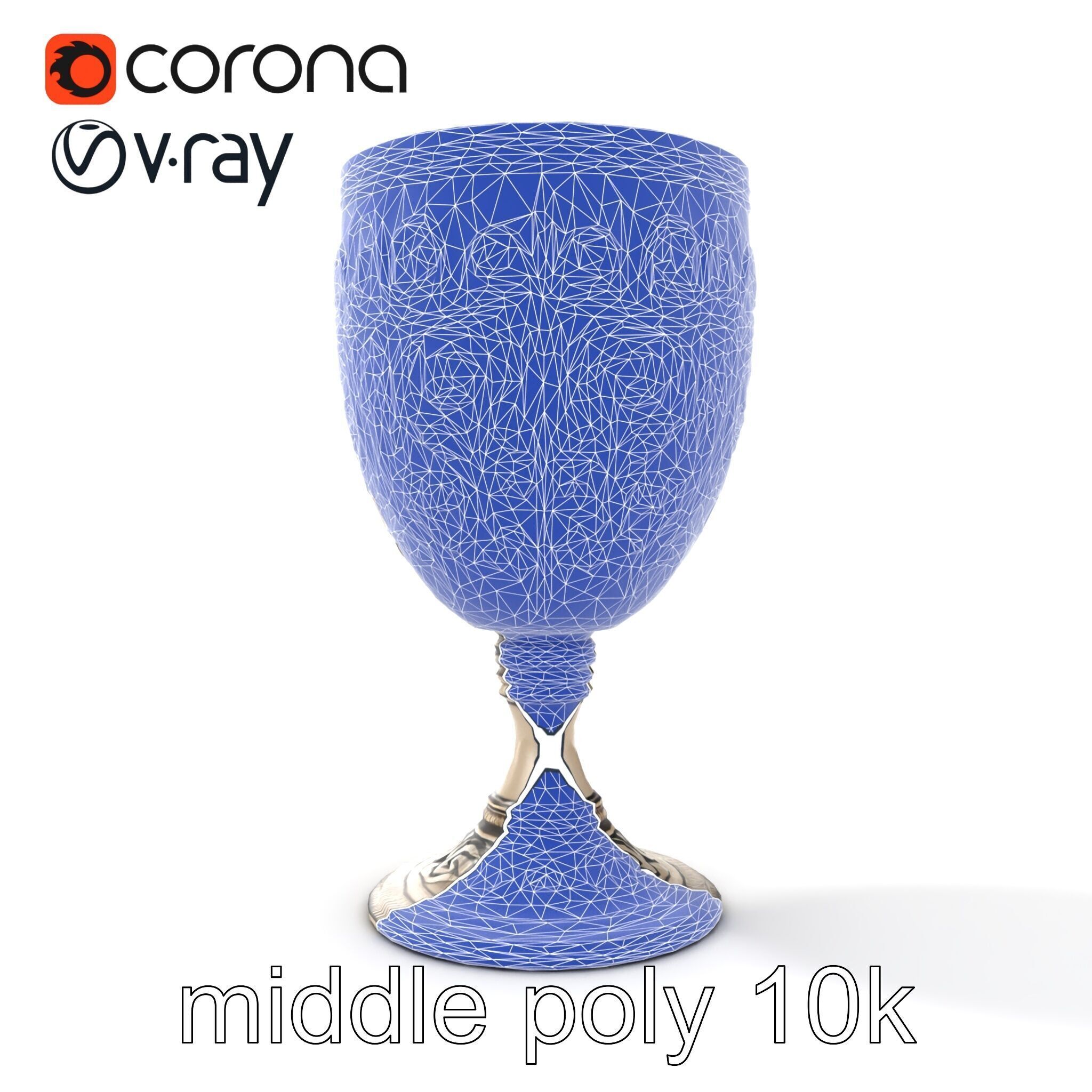 Intricate Medieval Goblet model pack Low-poly 3D model_22