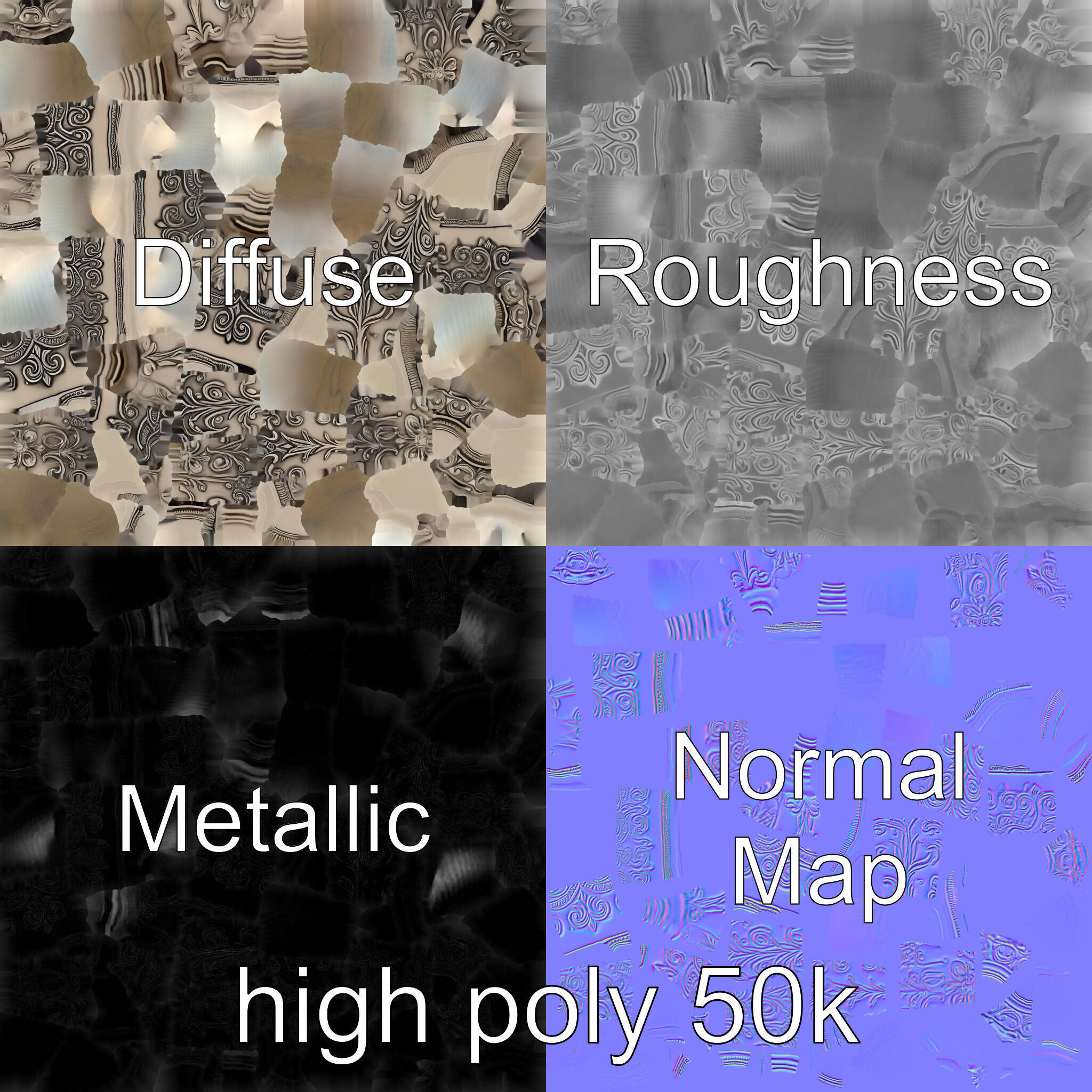 Intricate Medieval Goblet model pack Low-poly 3D model_3