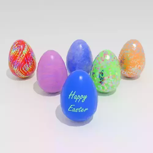 Easter Eggs Type-3 Low-poly Pbr 3D Model