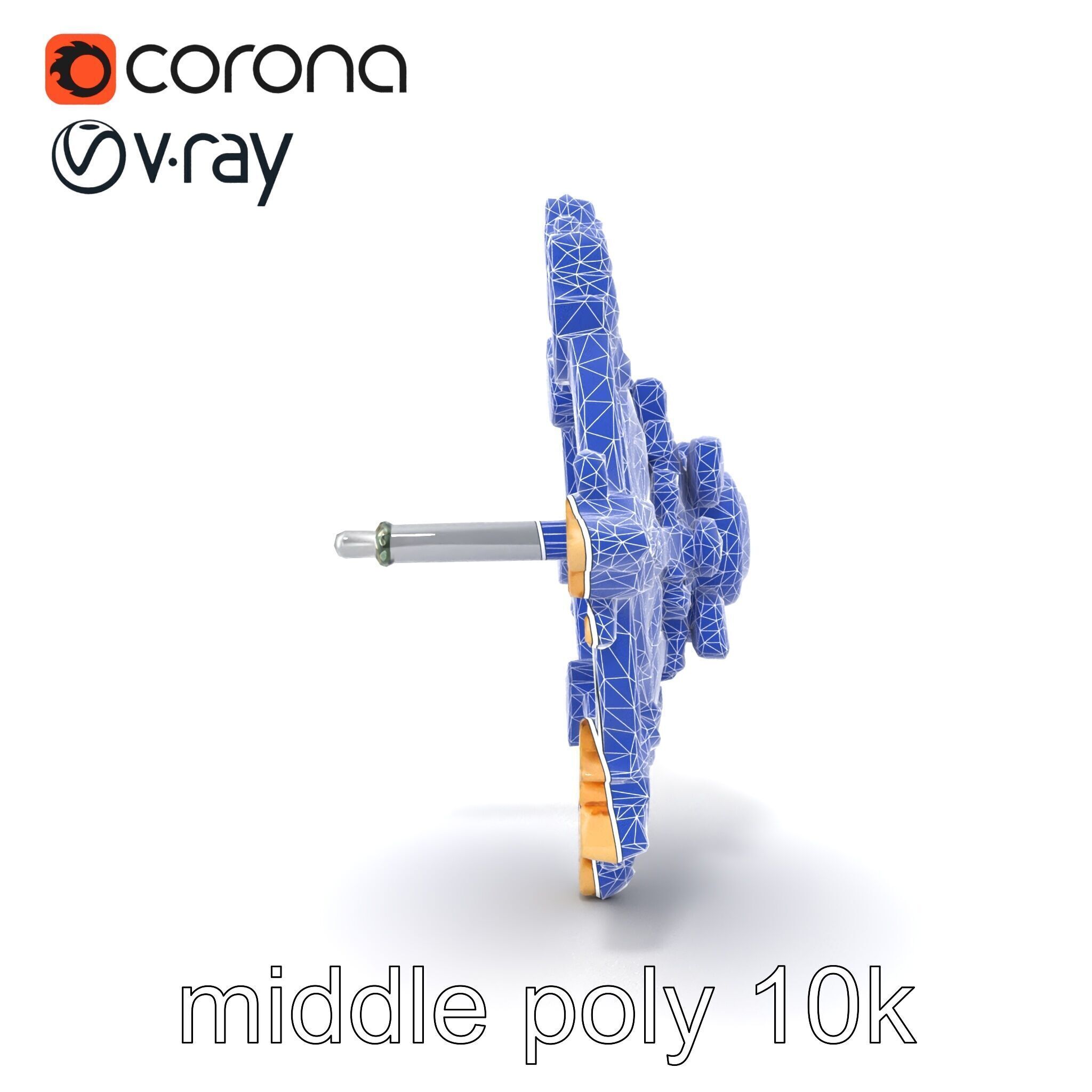 Medieval Brooch with Precious Gems model pack Low-poly 3D model_19