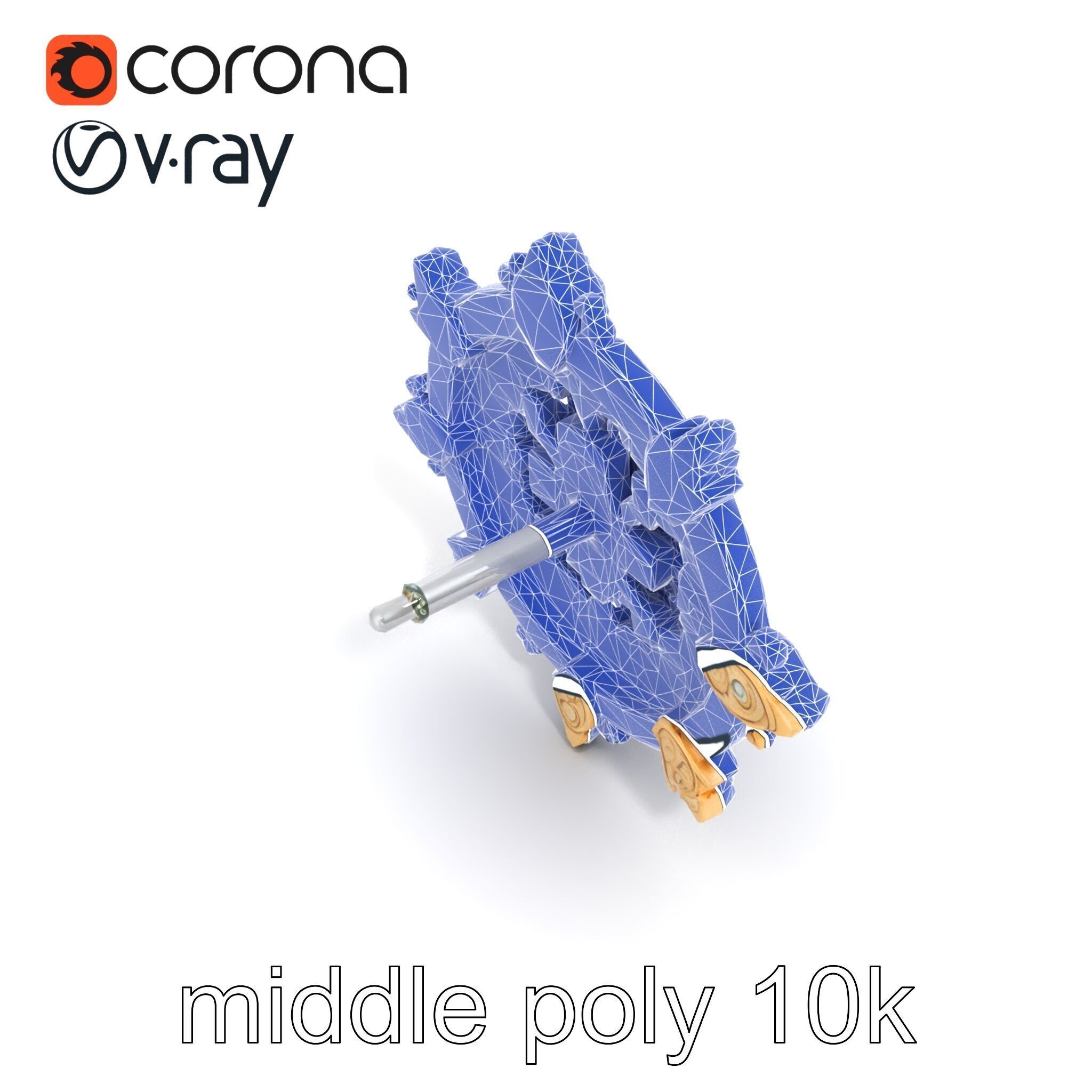 Medieval Brooch with Precious Gems model pack Low-poly 3D model_26