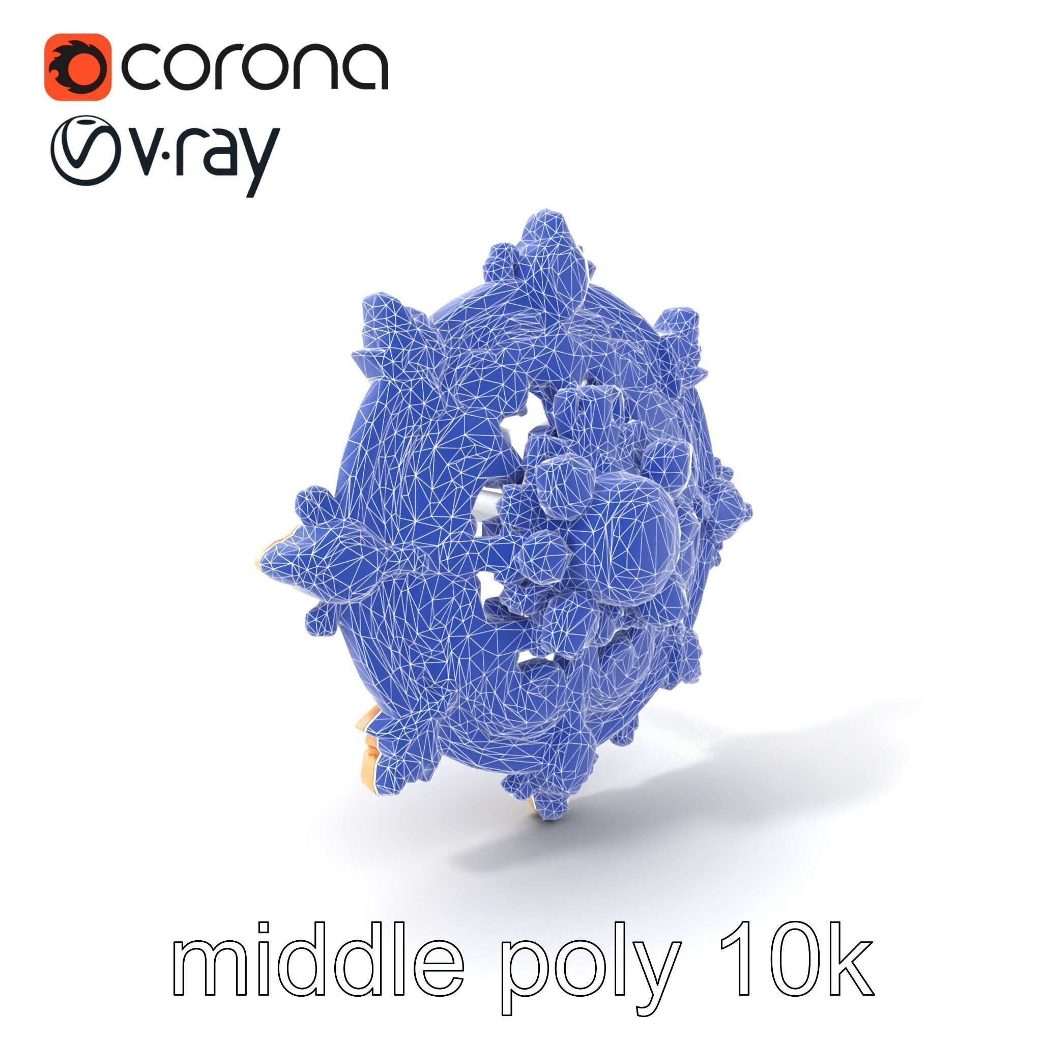 Medieval Brooch with Precious Gems model pack Low-poly 3D model_6