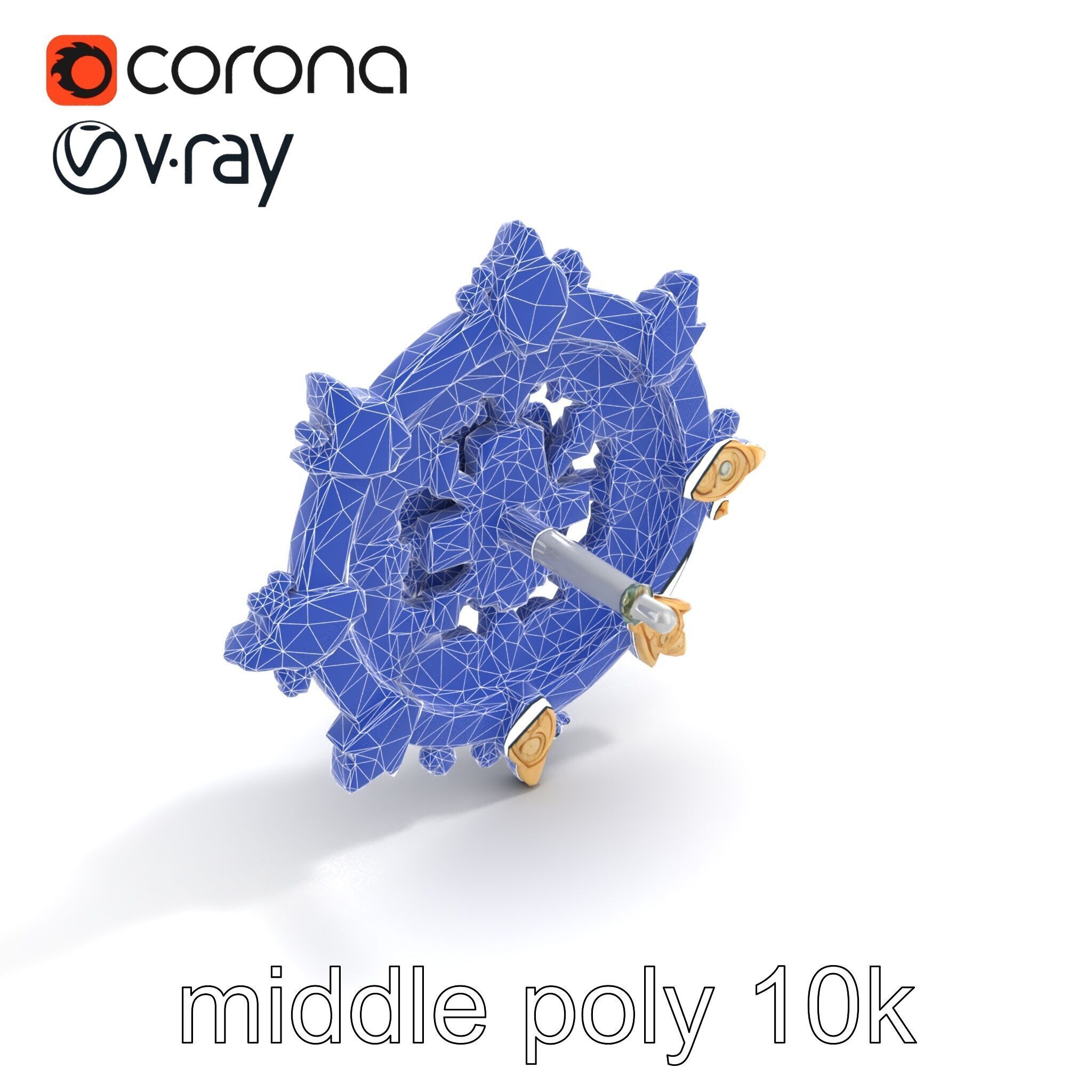 Medieval Brooch with Precious Gems model pack Low-poly 3D model_11