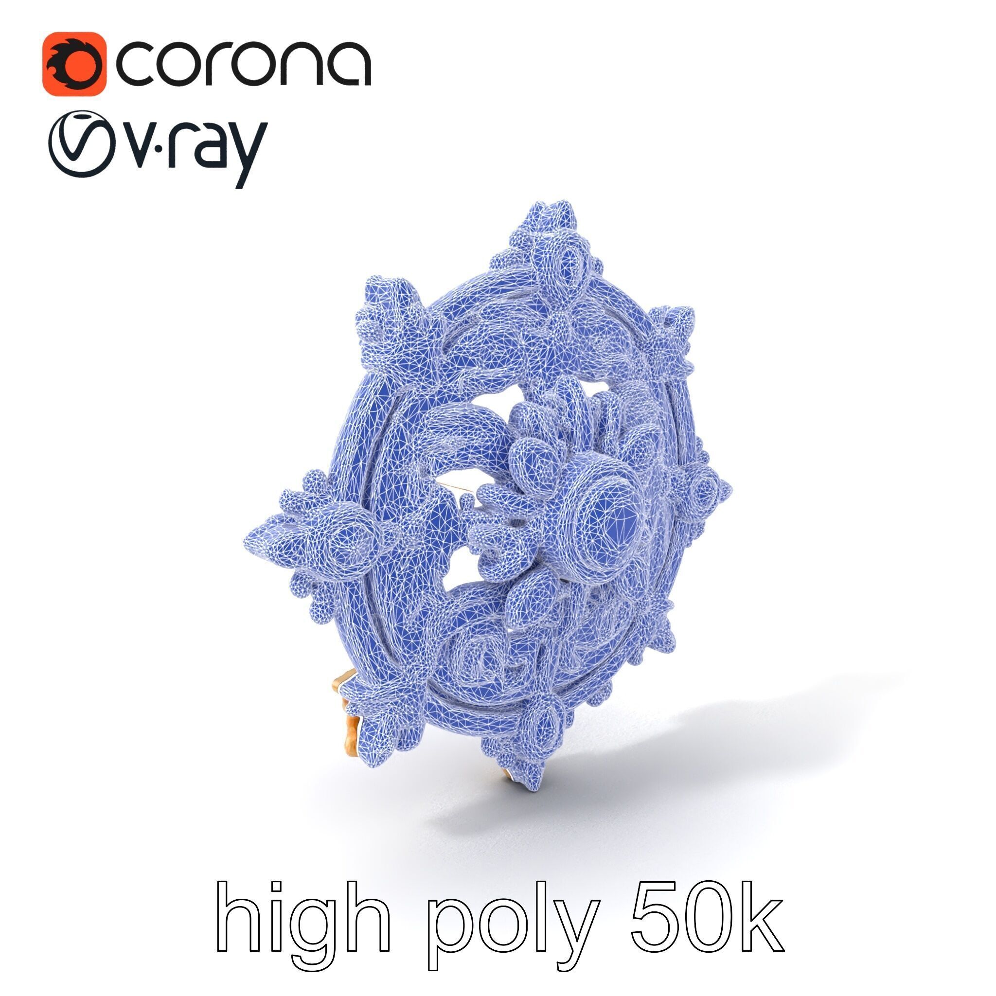Medieval Brooch with Precious Gems model pack Low-poly 3D model_10