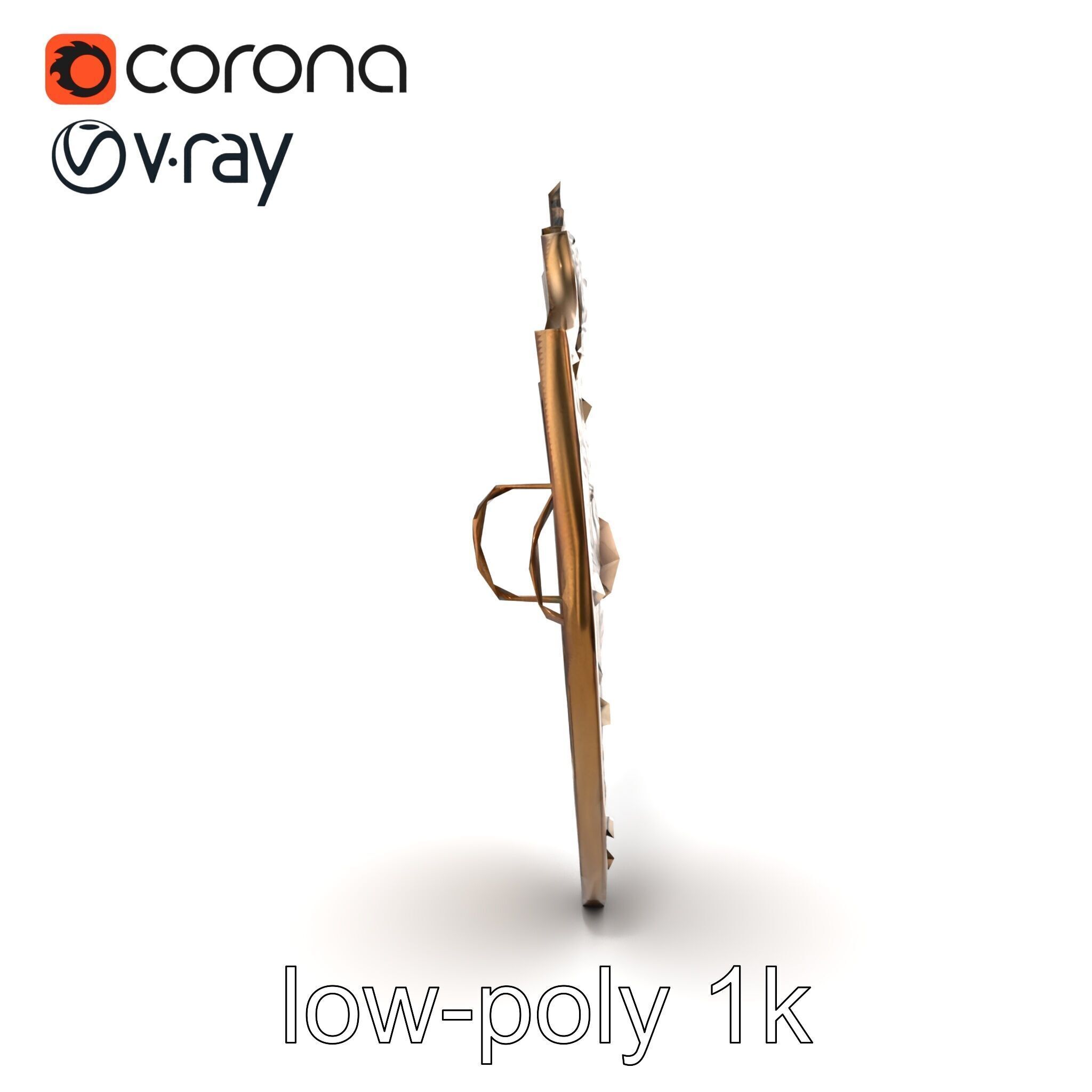 Ornate Metal Shield Ancient Crest model pack Low-poly 3D model_12