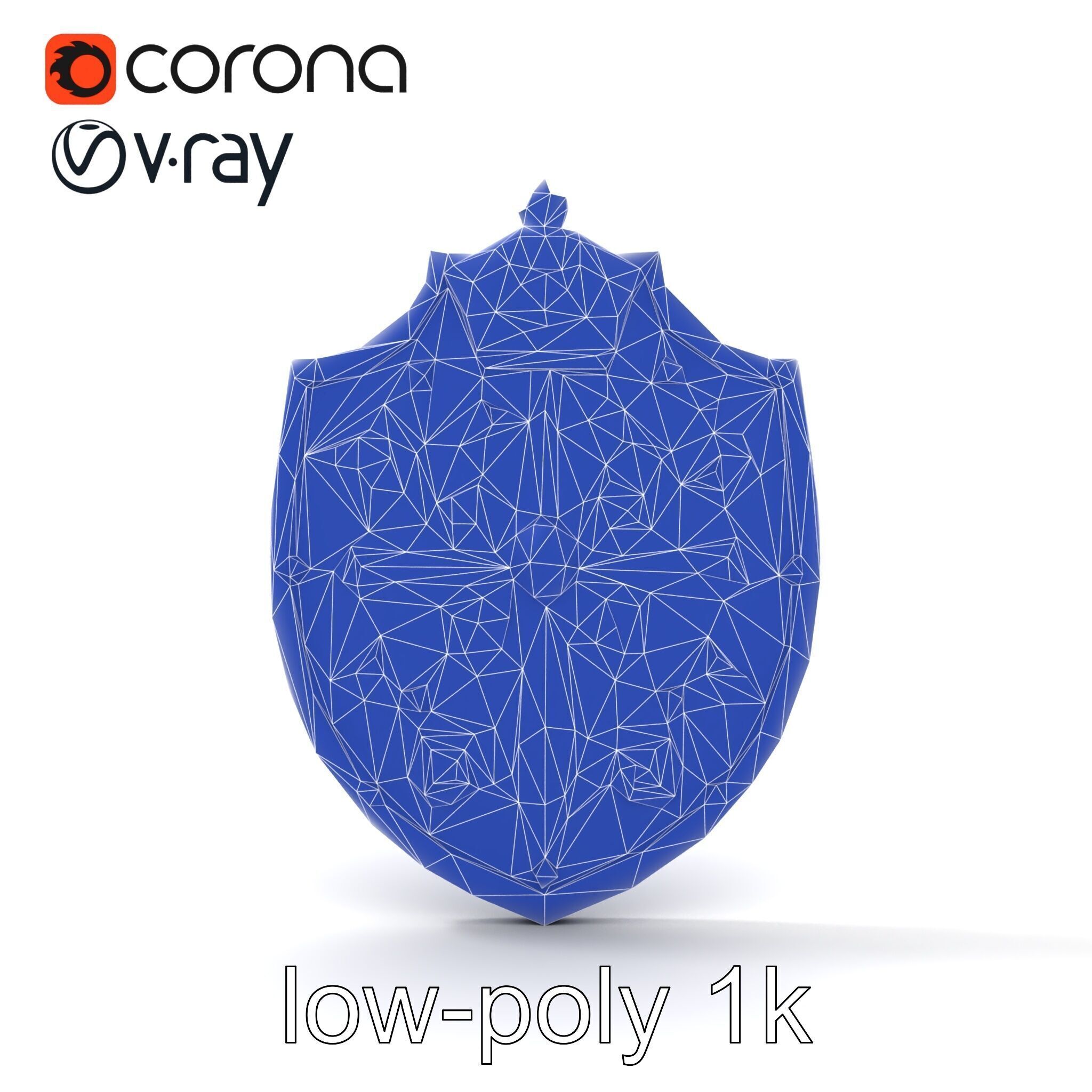 Ornate Metal Shield Ancient Crest model pack Low-poly 3D model_31