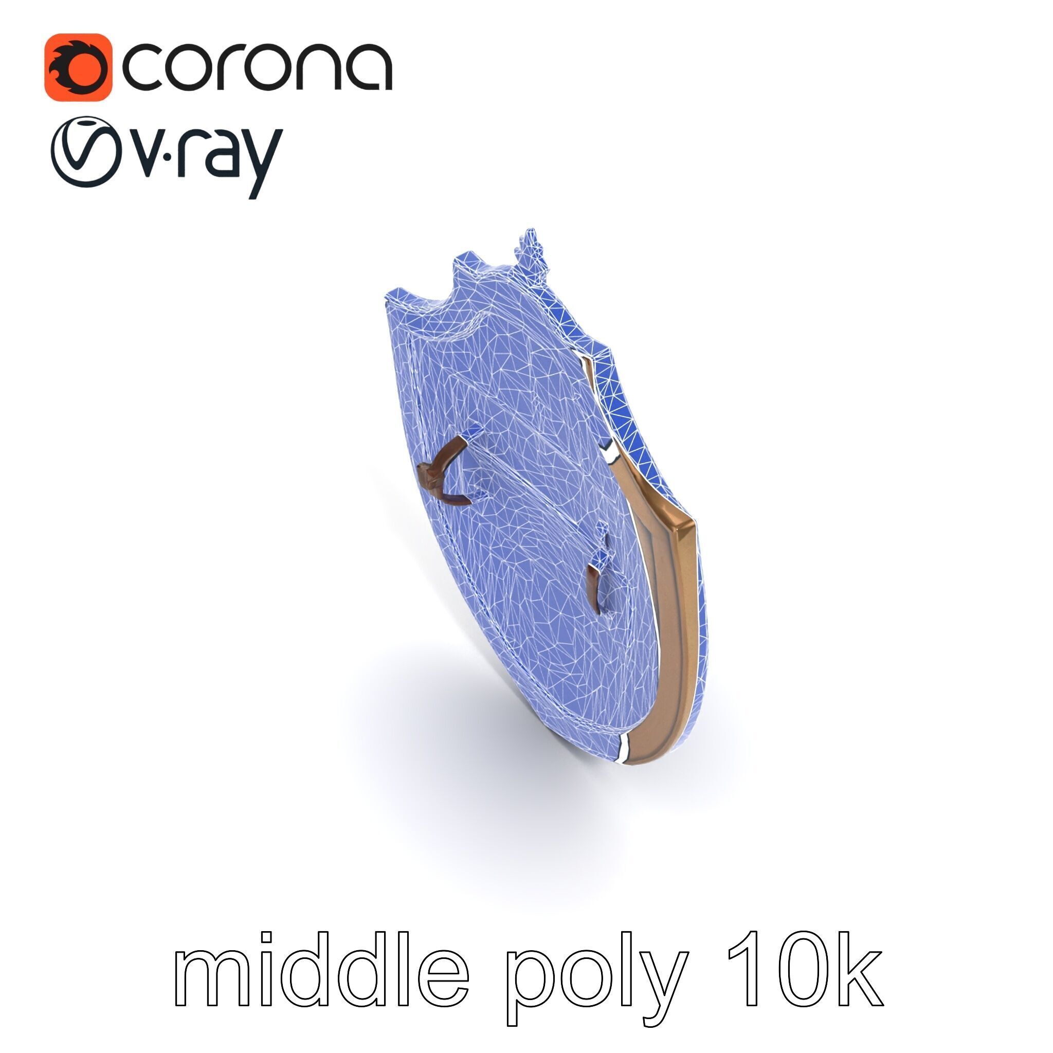 Ornate Metal Shield Ancient Crest model pack Low-poly 3D model_20