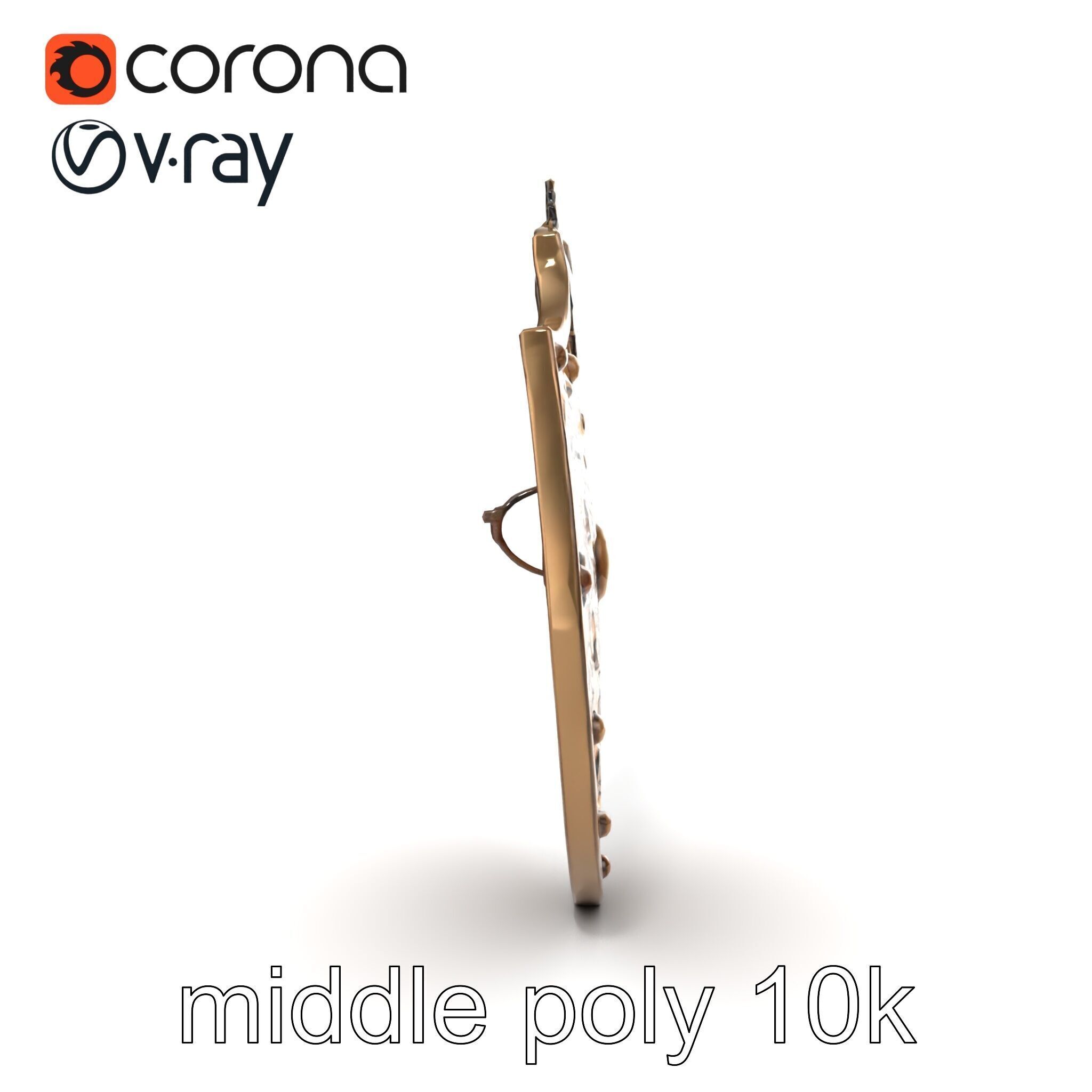 Ornate Metal Shield Ancient Crest model pack Low-poly 3D model_16