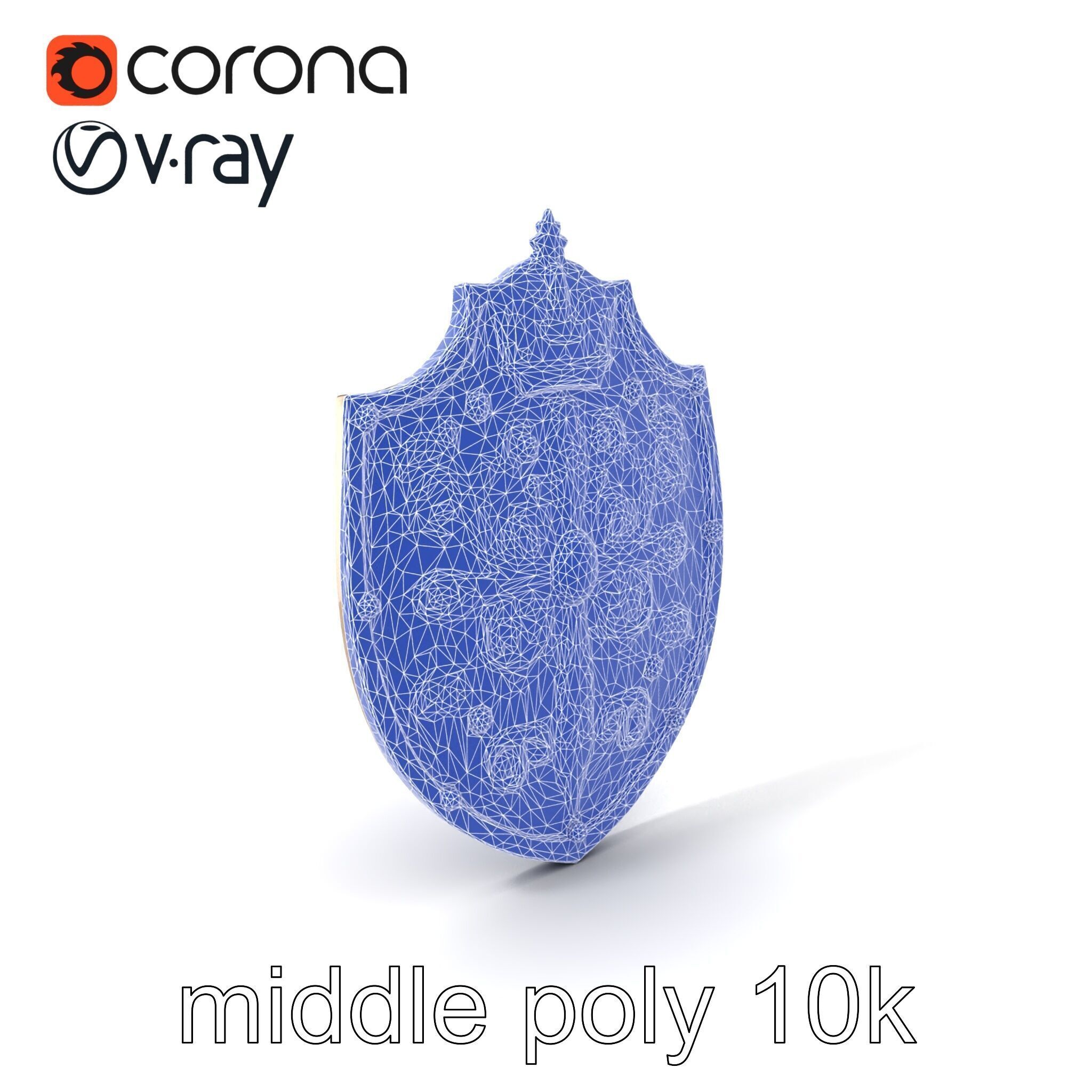 Ornate Metal Shield Ancient Crest model pack Low-poly 3D model_6