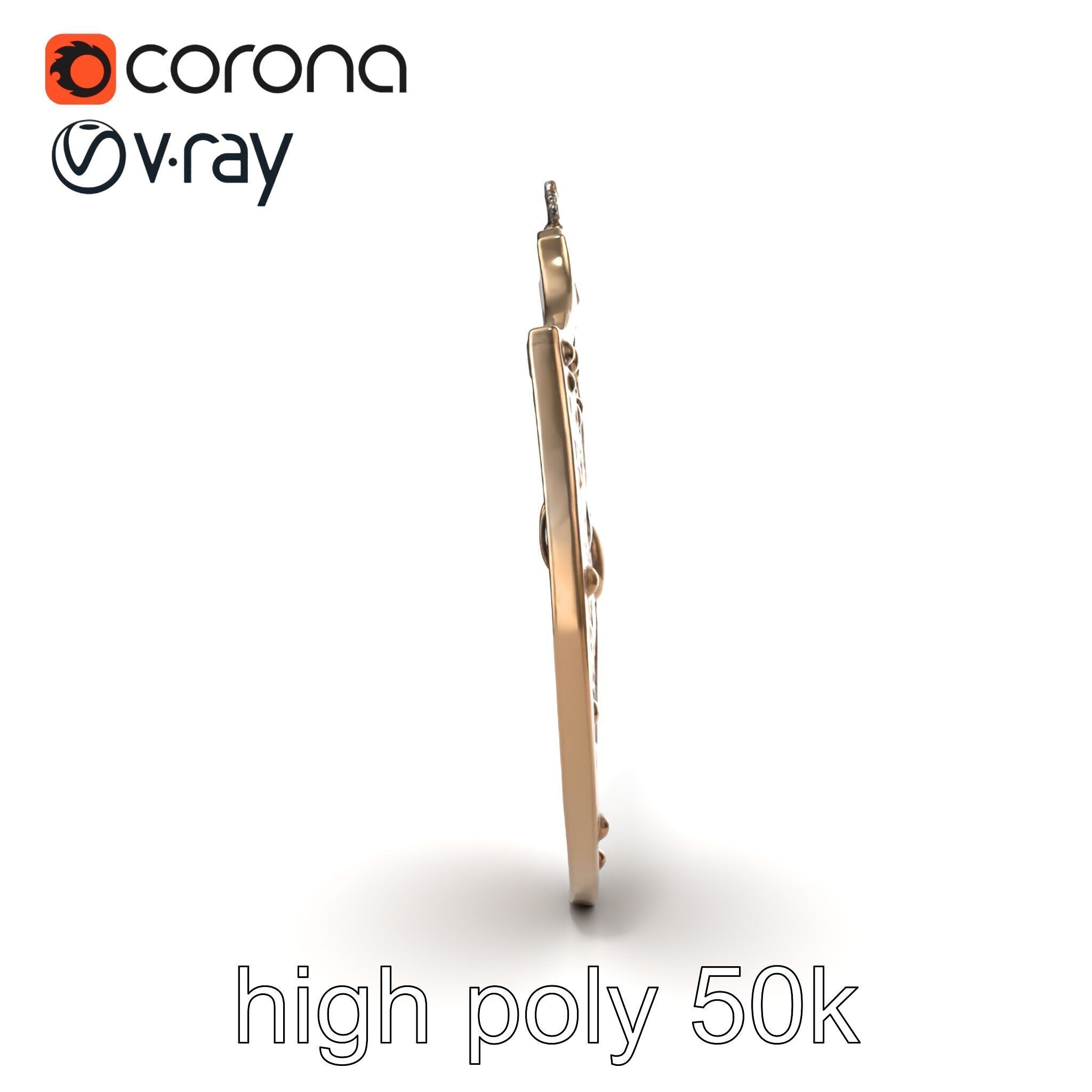 Ornate Metal Shield Ancient Crest model pack Low-poly 3D model_13