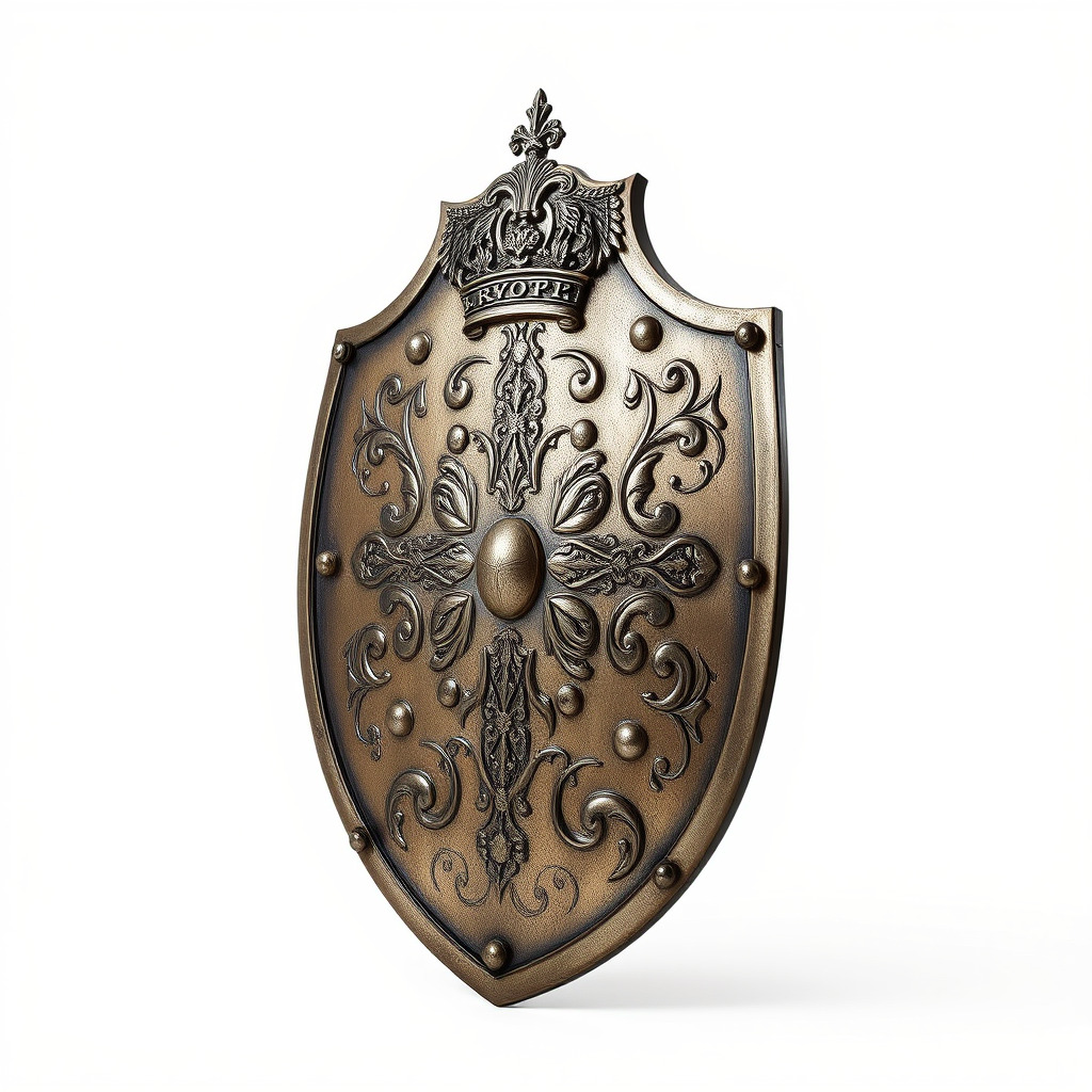 Ornate Metal Shield Ancient Crest model pack Low-poly 3D model_4