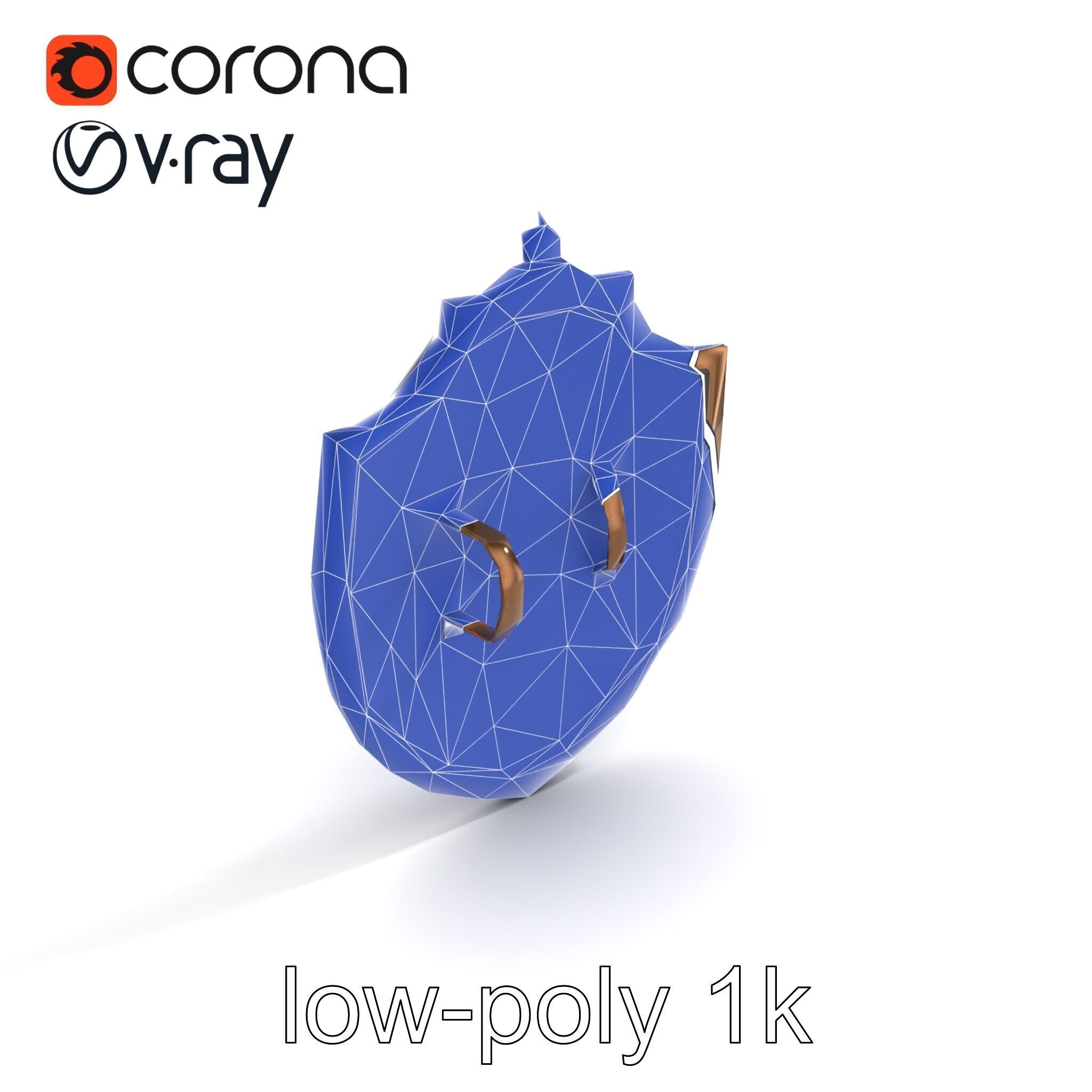 Ornate Metal Shield Ancient Crest model pack Low-poly 3D model_14