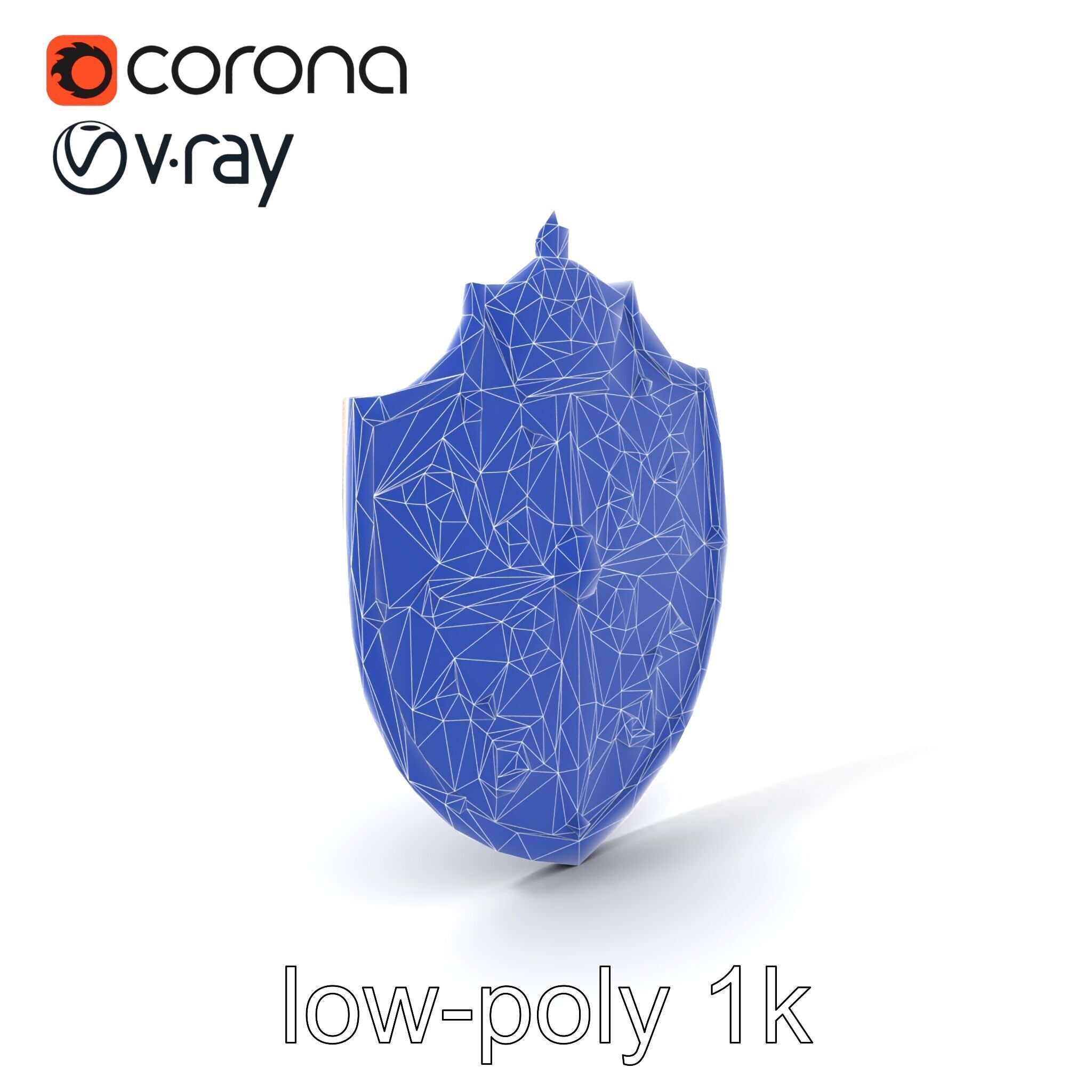 Ornate Metal Shield Ancient Crest model pack Low-poly 3D model_7