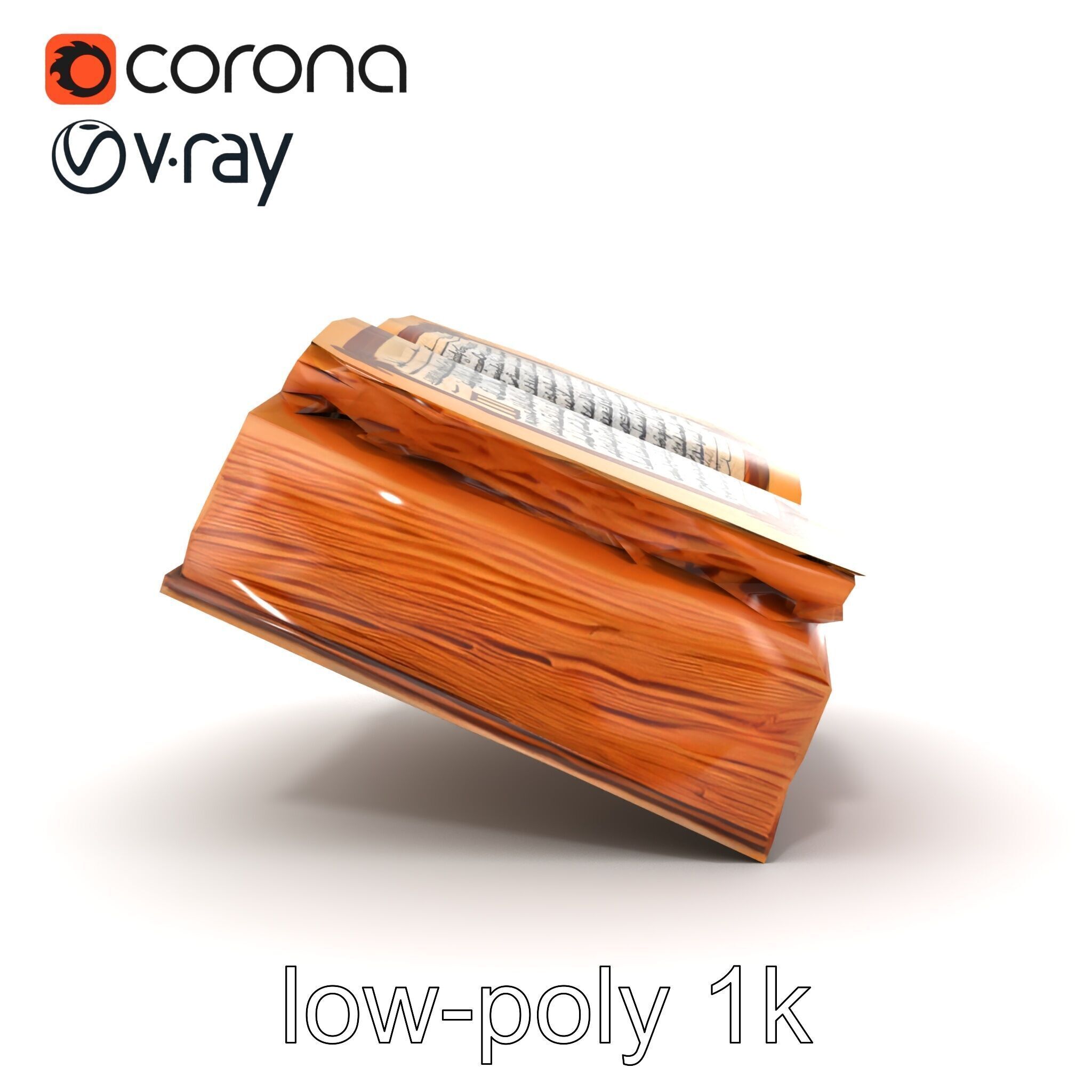 Ancient Manuscript Calligraphy Detailed Model Pack Low-poly 3D model_20