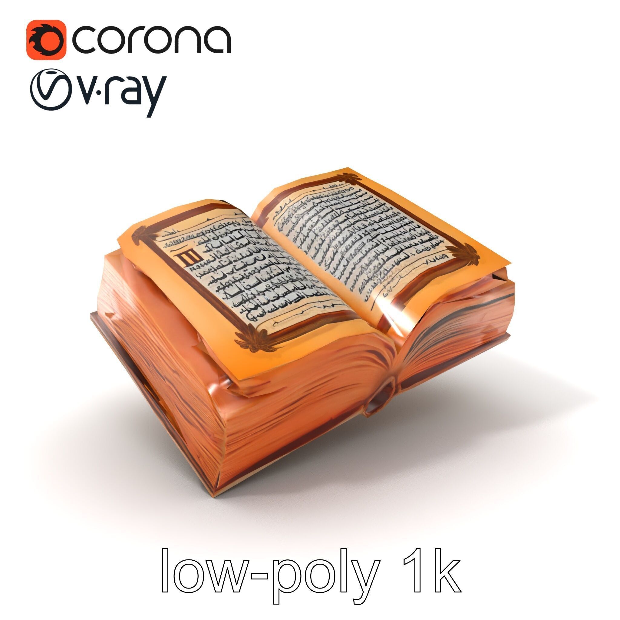 Ancient Manuscript Calligraphy Detailed Model Pack Low-poly 3D model_5