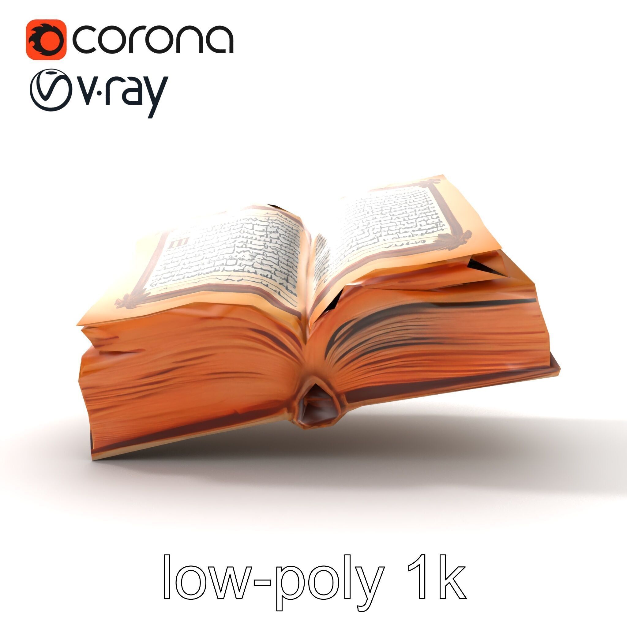 Ancient Manuscript Calligraphy Detailed Model Pack Low-poly 3D model_29