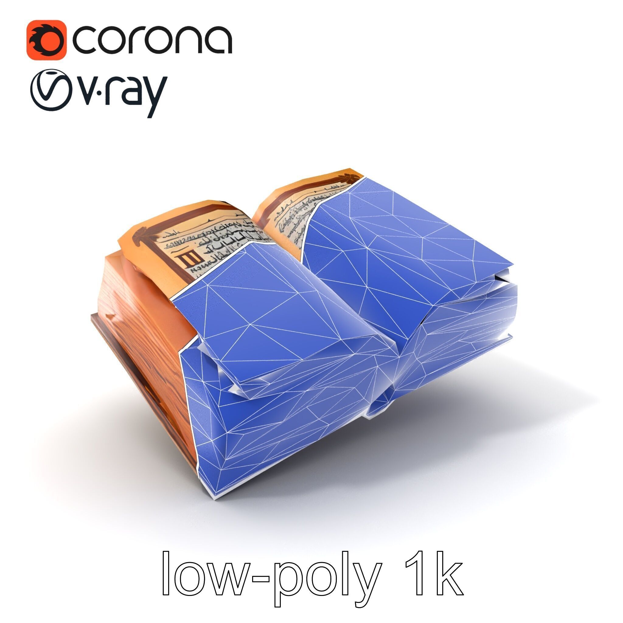 Ancient Manuscript Calligraphy Detailed Model Pack Low-poly 3D model_7