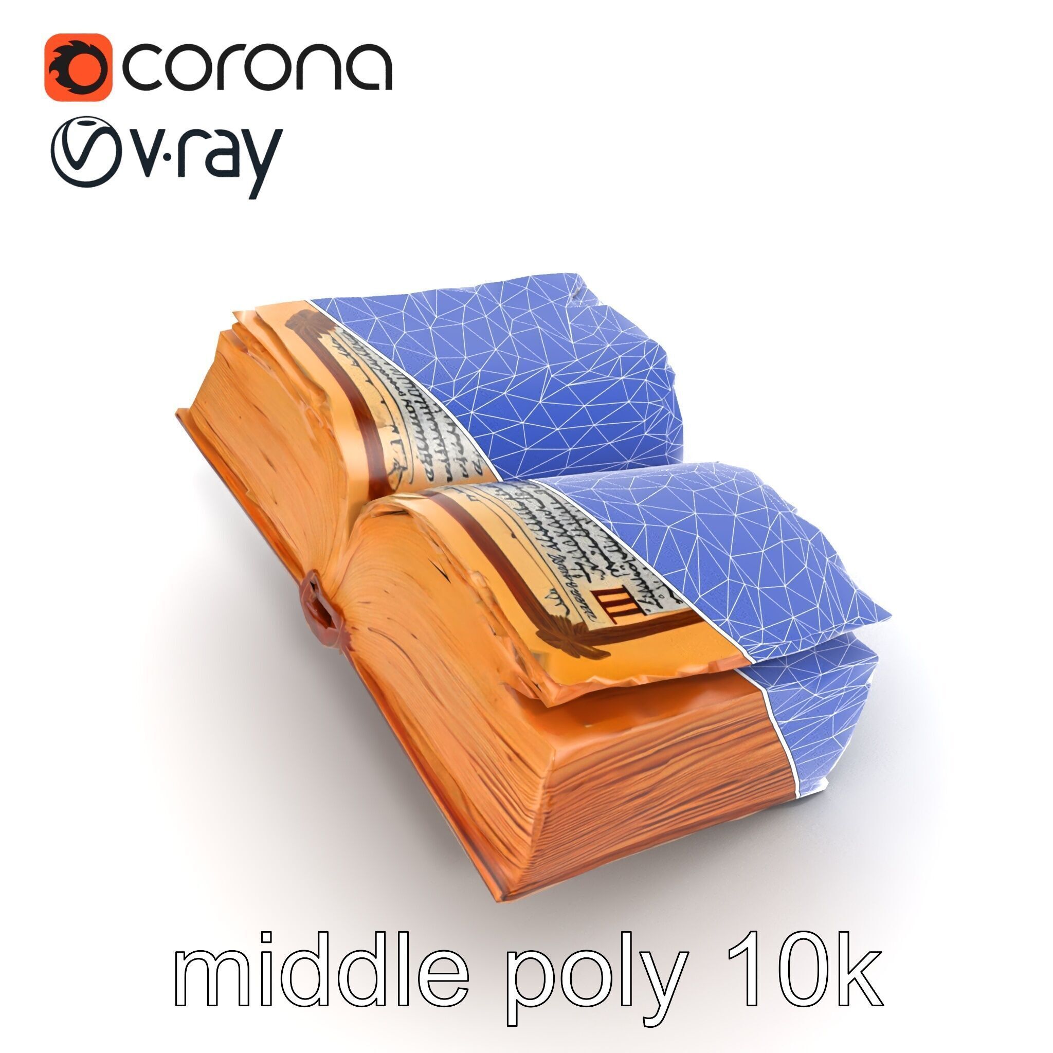 Ancient Manuscript Calligraphy Detailed Model Pack Low-poly 3D model_18