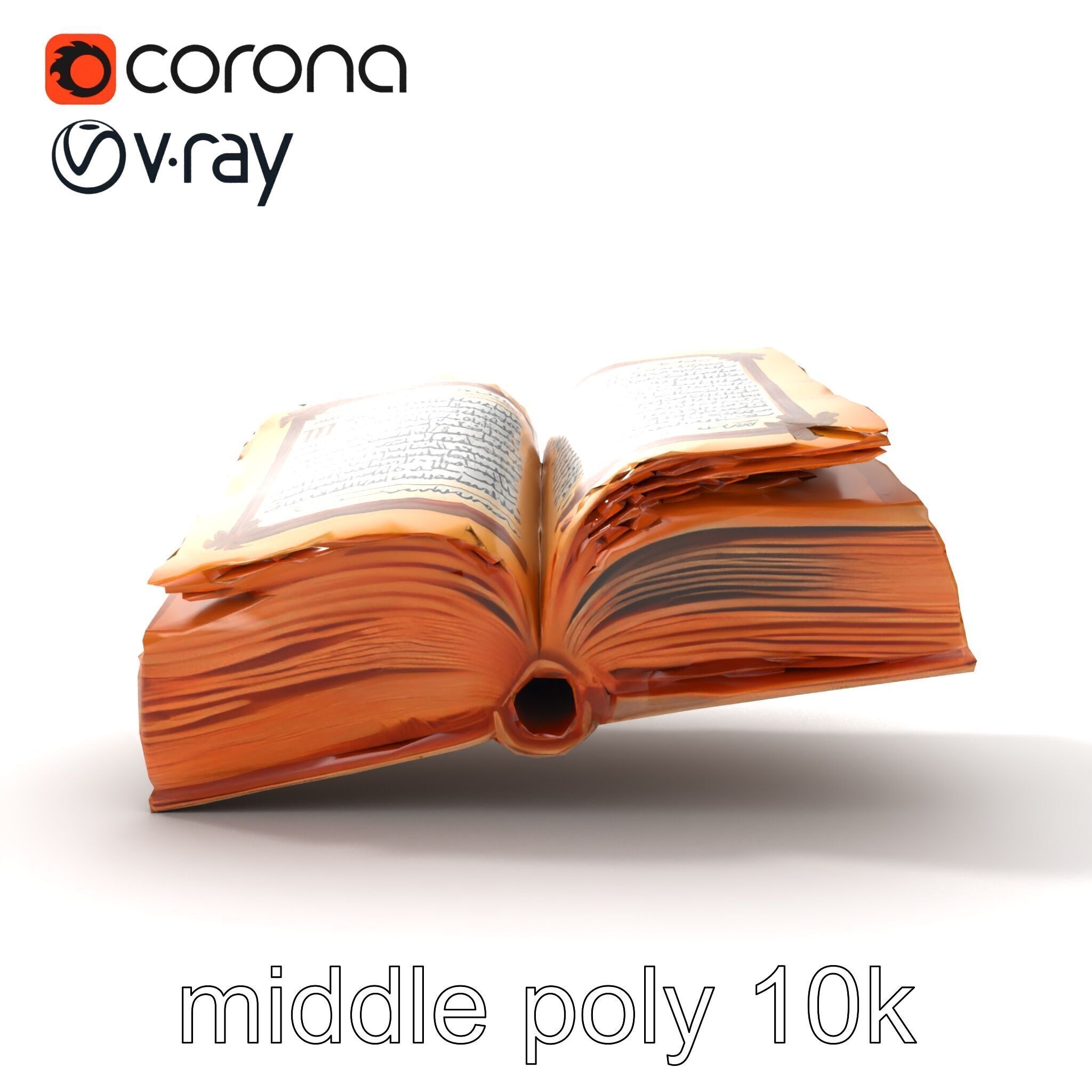 Ancient Manuscript Calligraphy Detailed Model Pack Low-poly 3D model_17