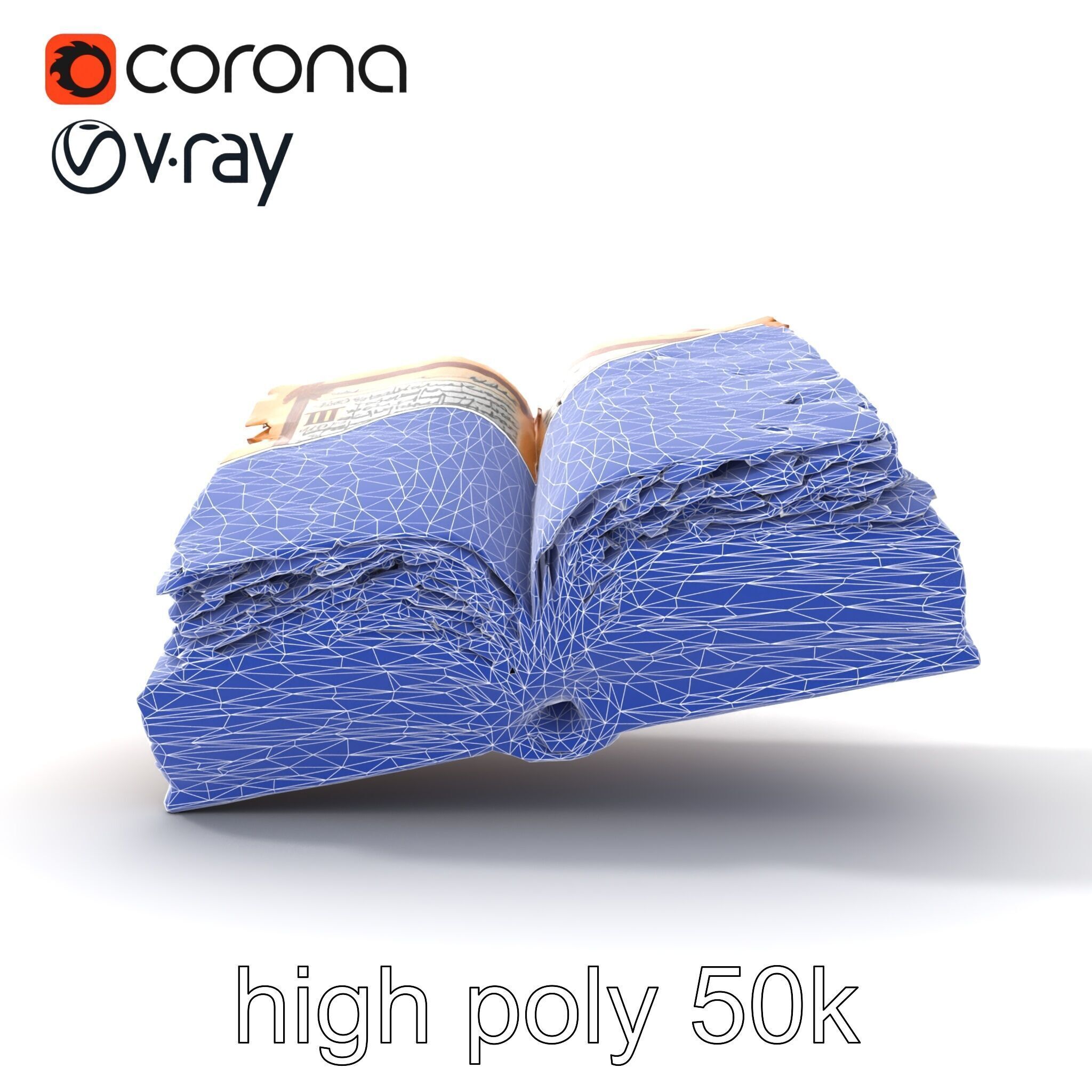 Ancient Manuscript Calligraphy Detailed Model Pack Low-poly 3D model_19