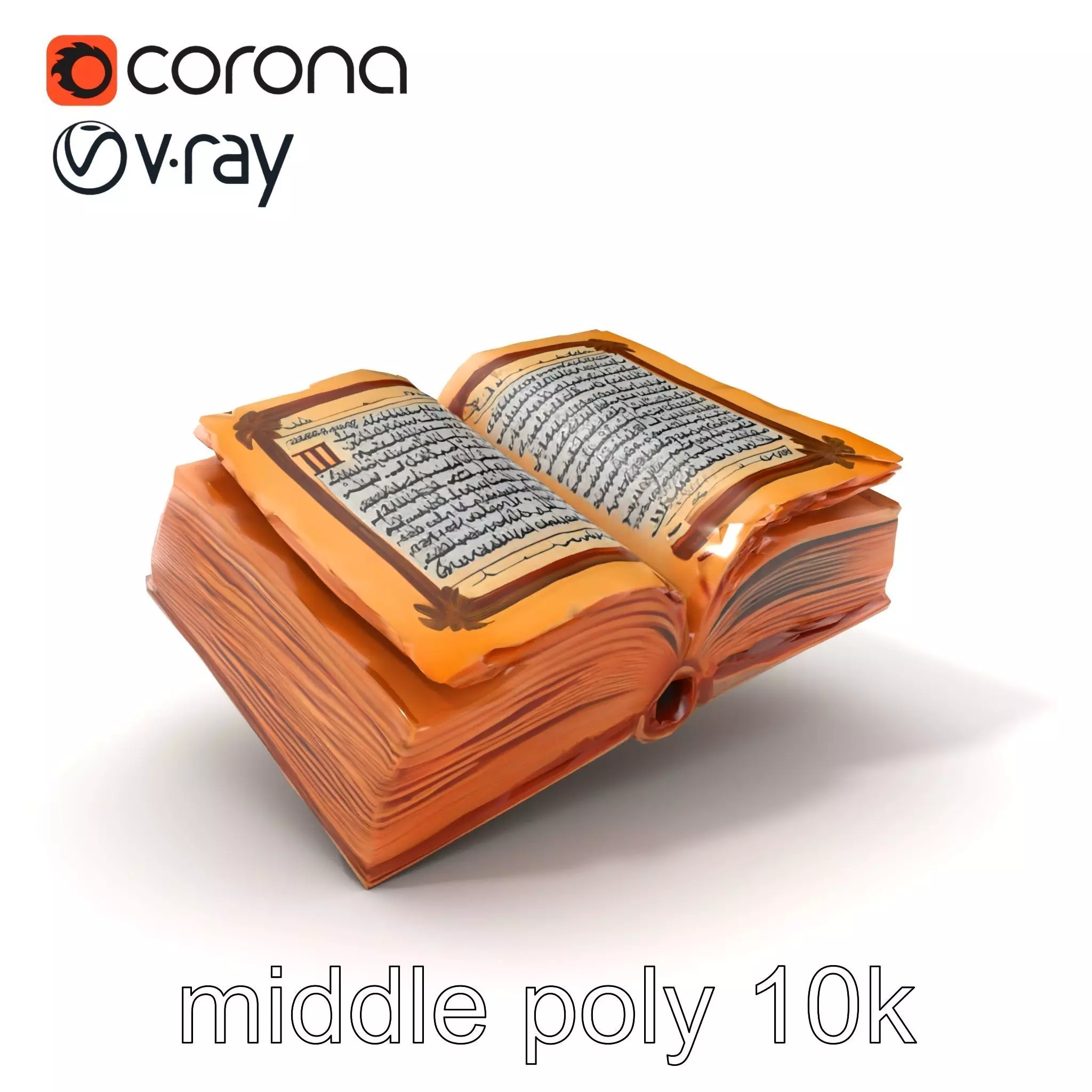 Ancient Manuscript Calligraphy Detailed Model Pack Low-poly 3D model_0