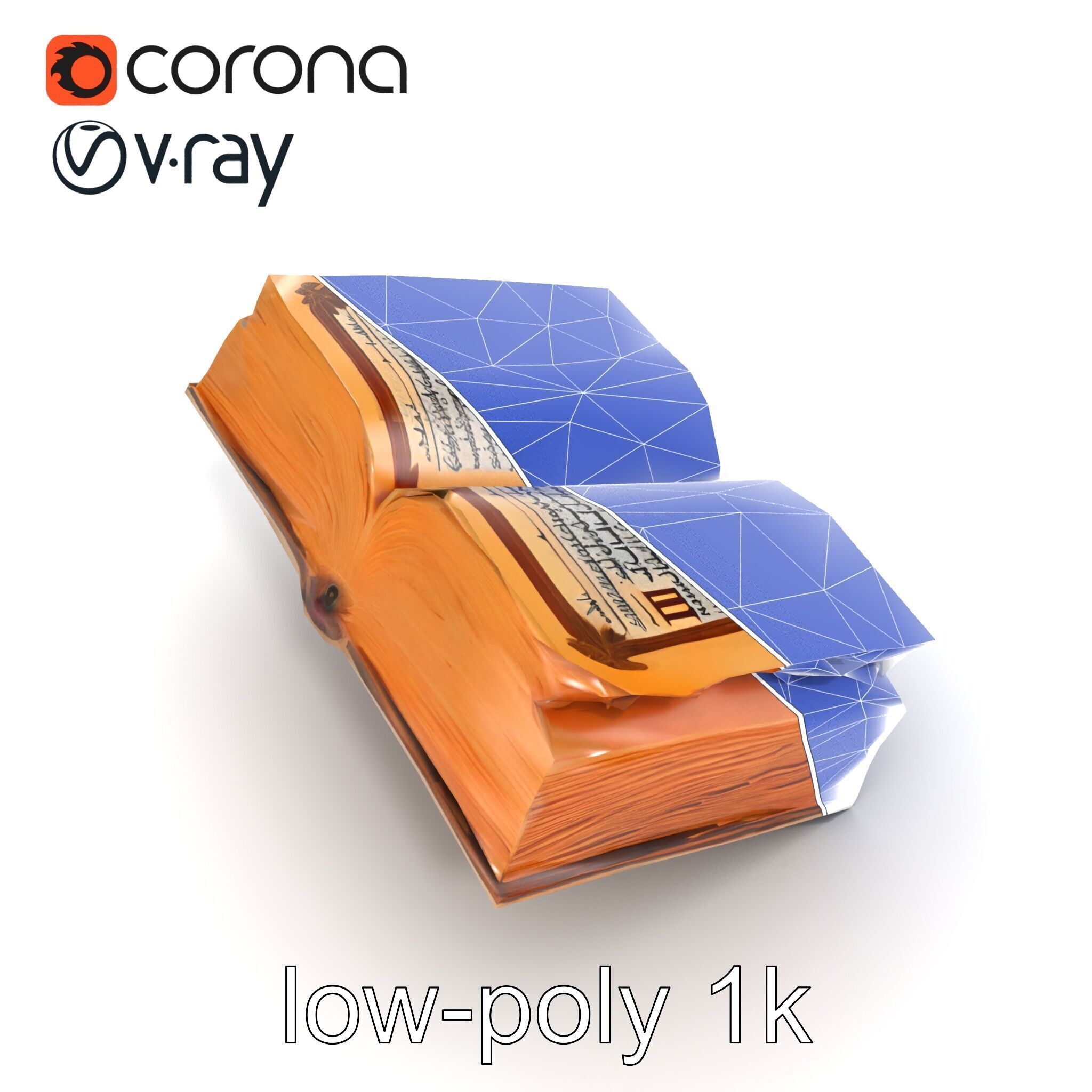 Ancient Manuscript Calligraphy Detailed Model Pack Low-poly 3D model_15