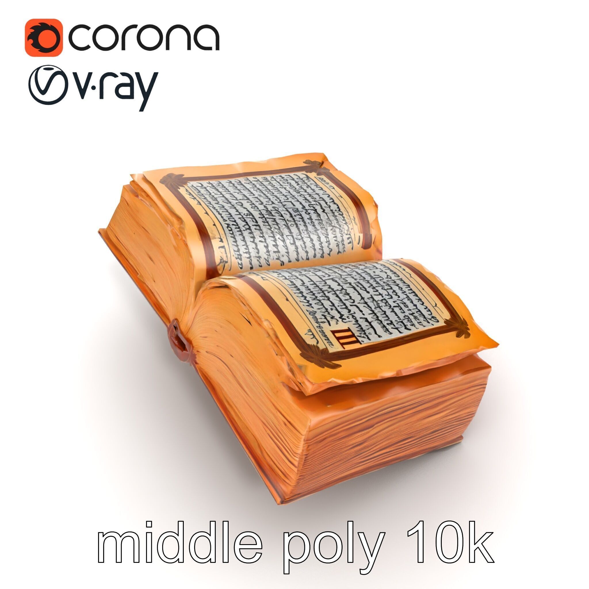 Ancient Manuscript Calligraphy Detailed Model Pack Low-poly 3D model_27