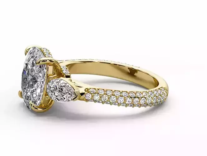 Cushion cut engagement ring