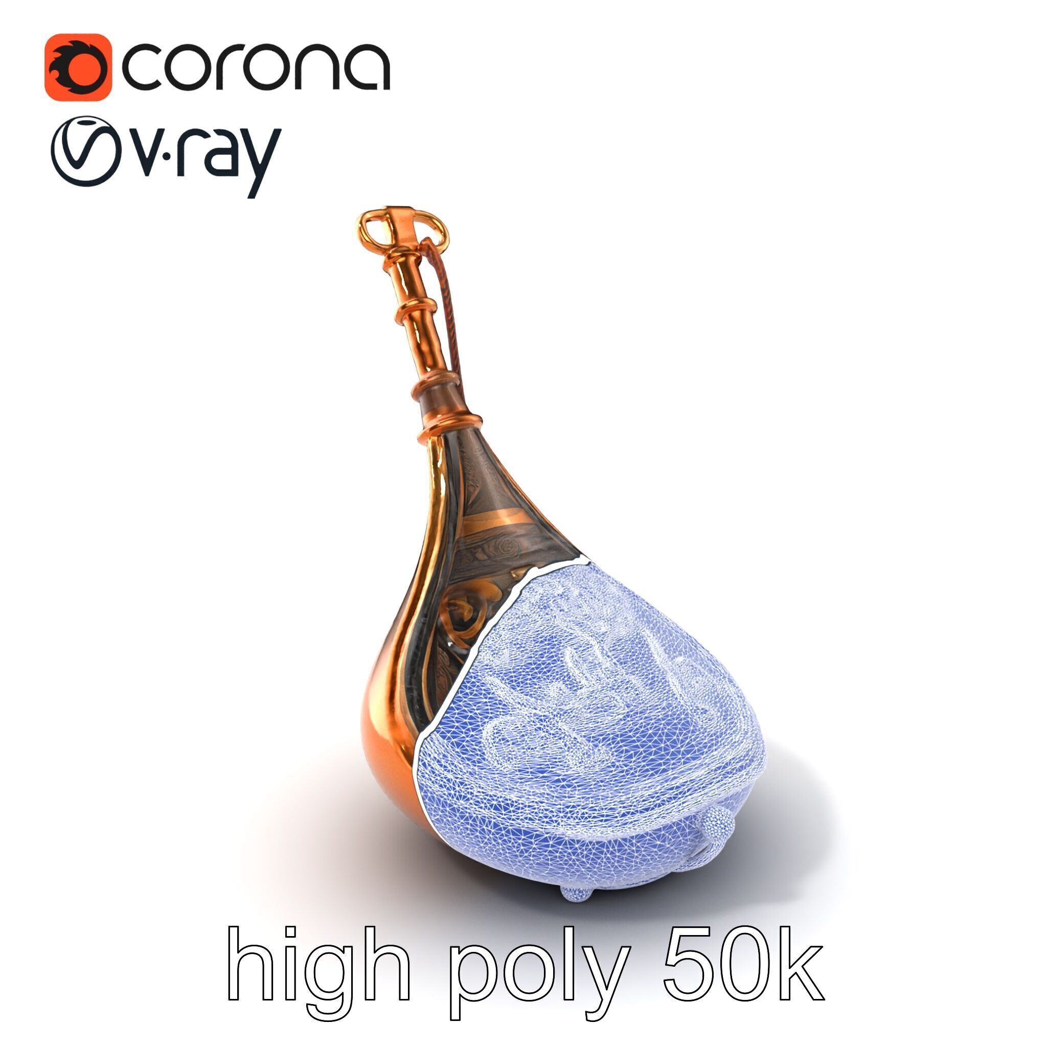 Bronze Sistrum with Mythological Engravings model pack Low-poly 3D model_10