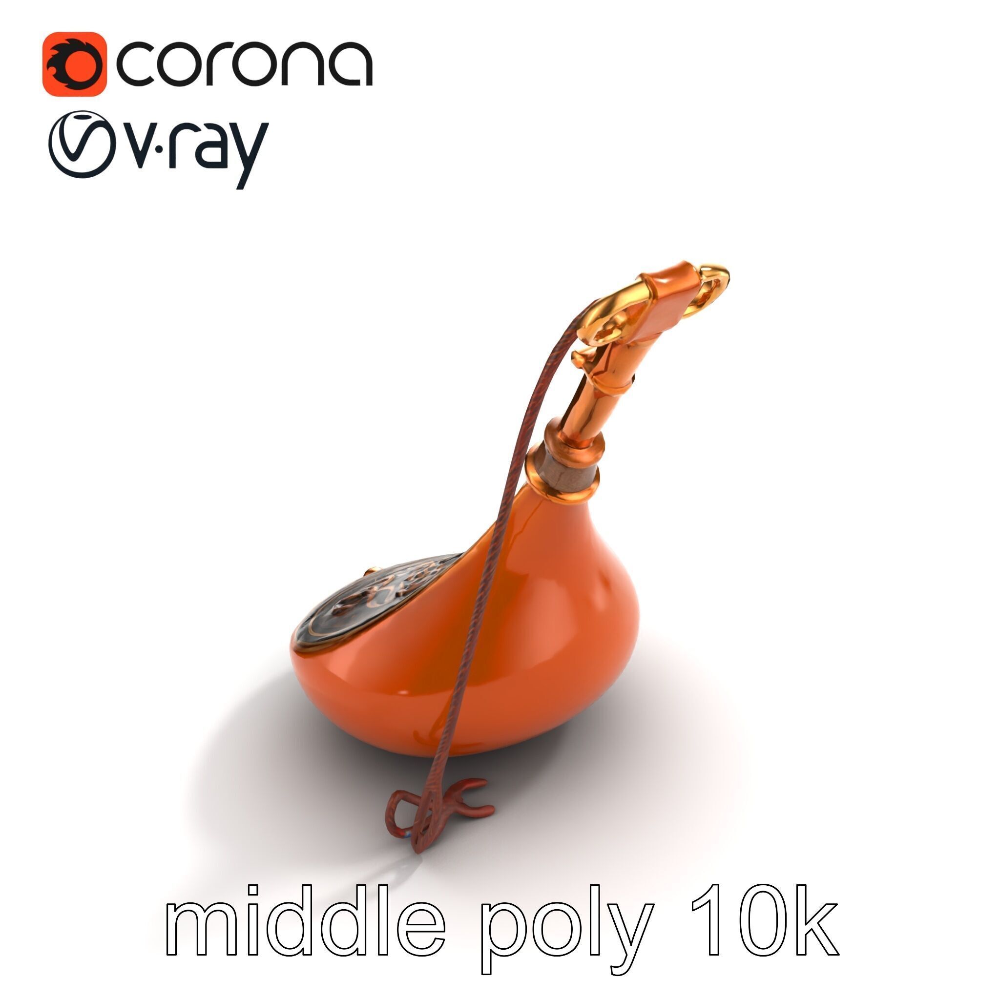 Bronze Sistrum with Mythological Engravings model pack Low-poly 3D model_8