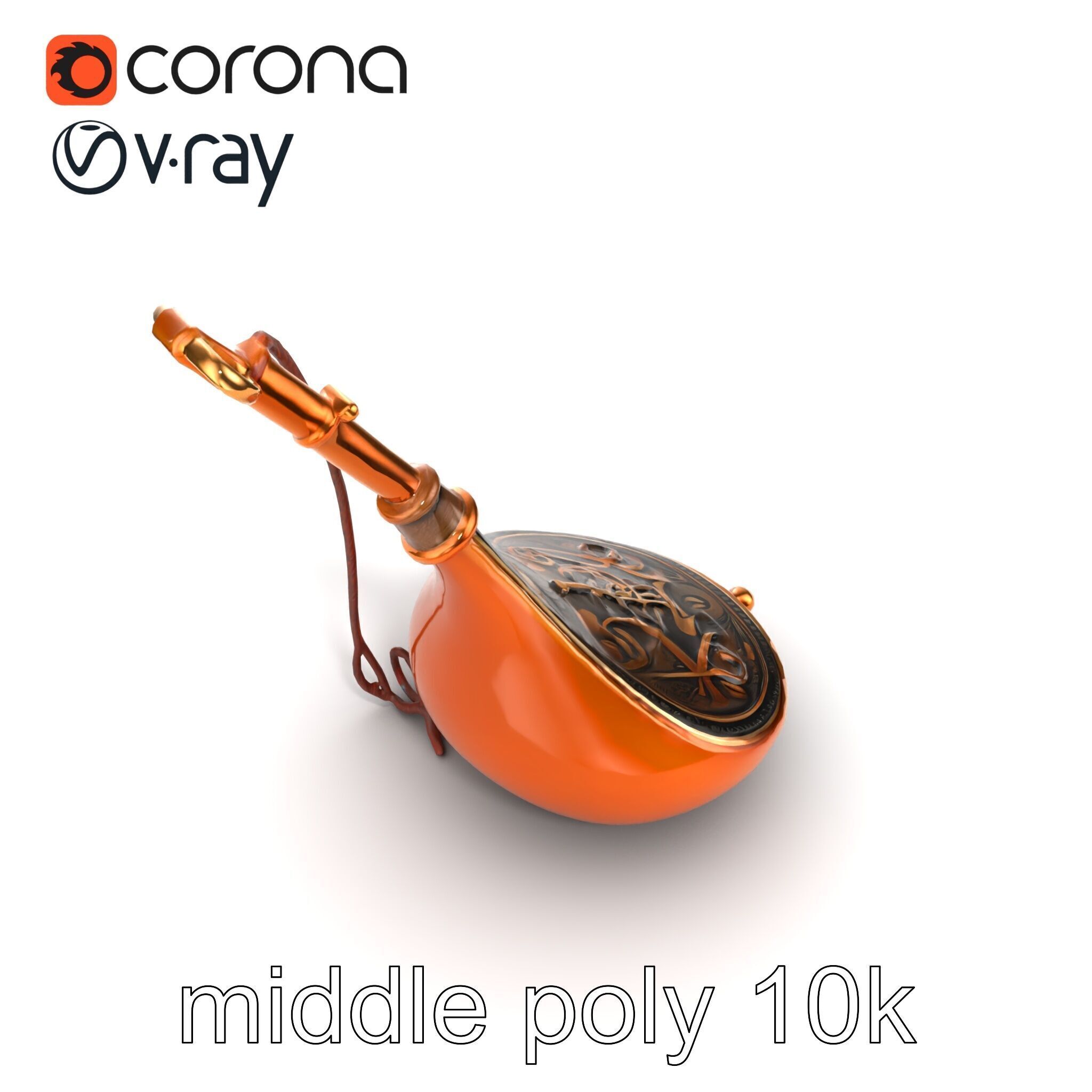 Bronze Sistrum with Mythological Engravings model pack Low-poly 3D model_12