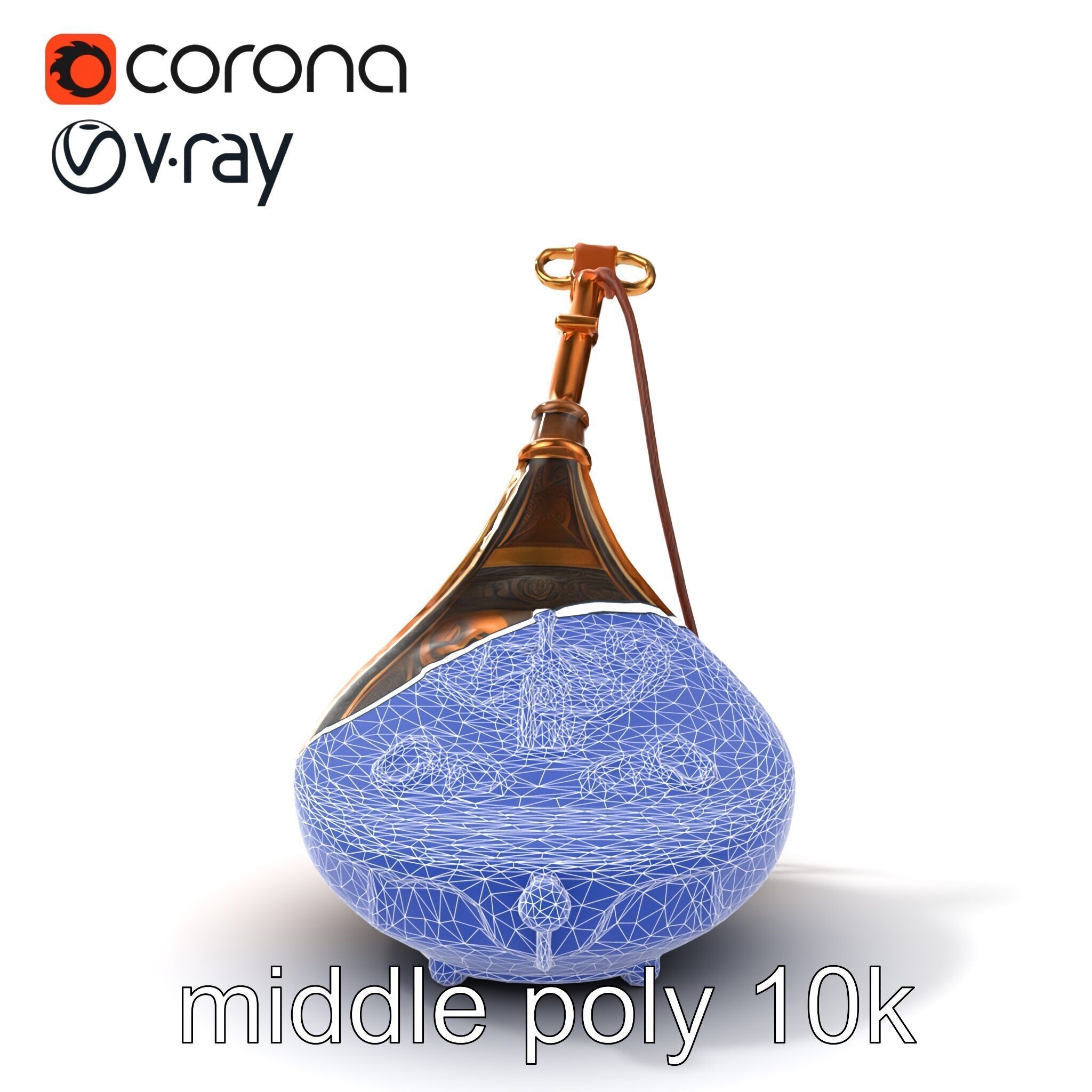 Bronze Sistrum with Mythological Engravings model pack Low-poly 3D model_26