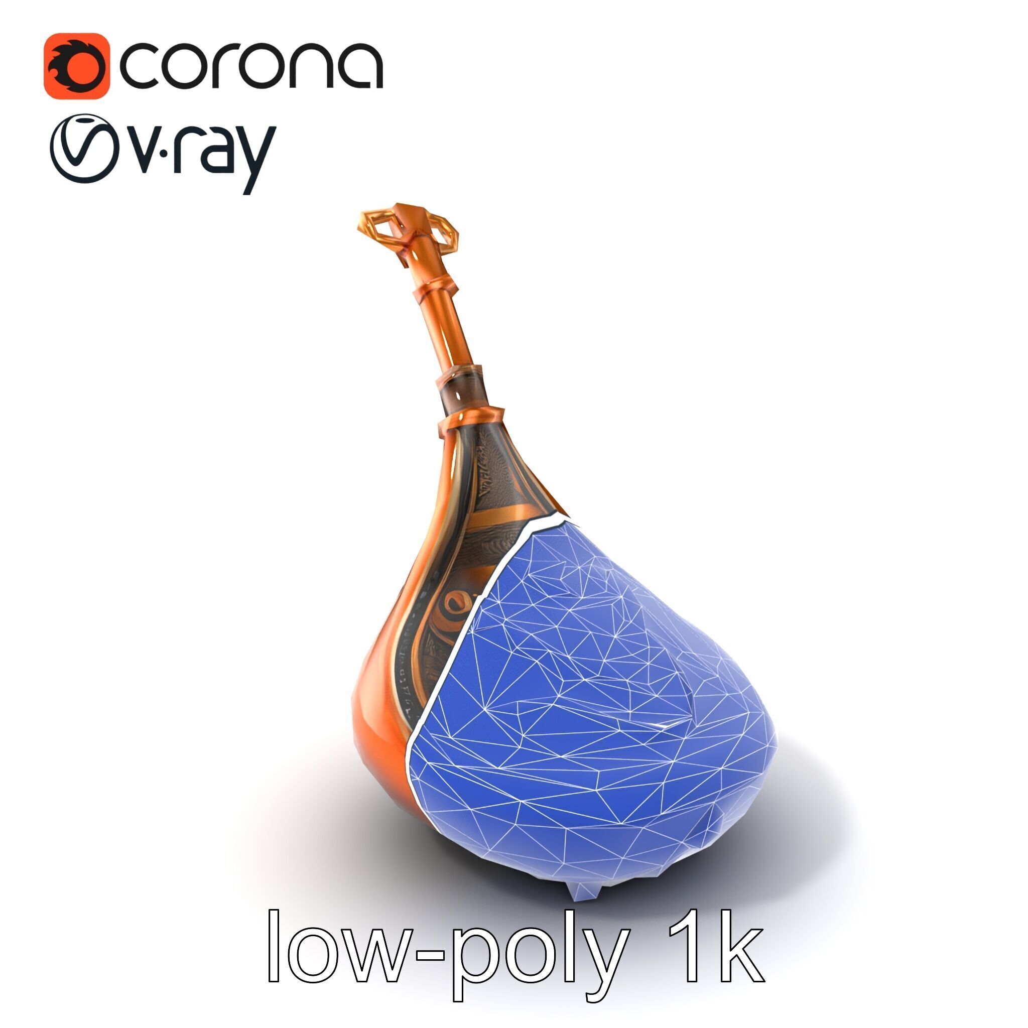 Bronze Sistrum with Mythological Engravings model pack Low-poly 3D model_7