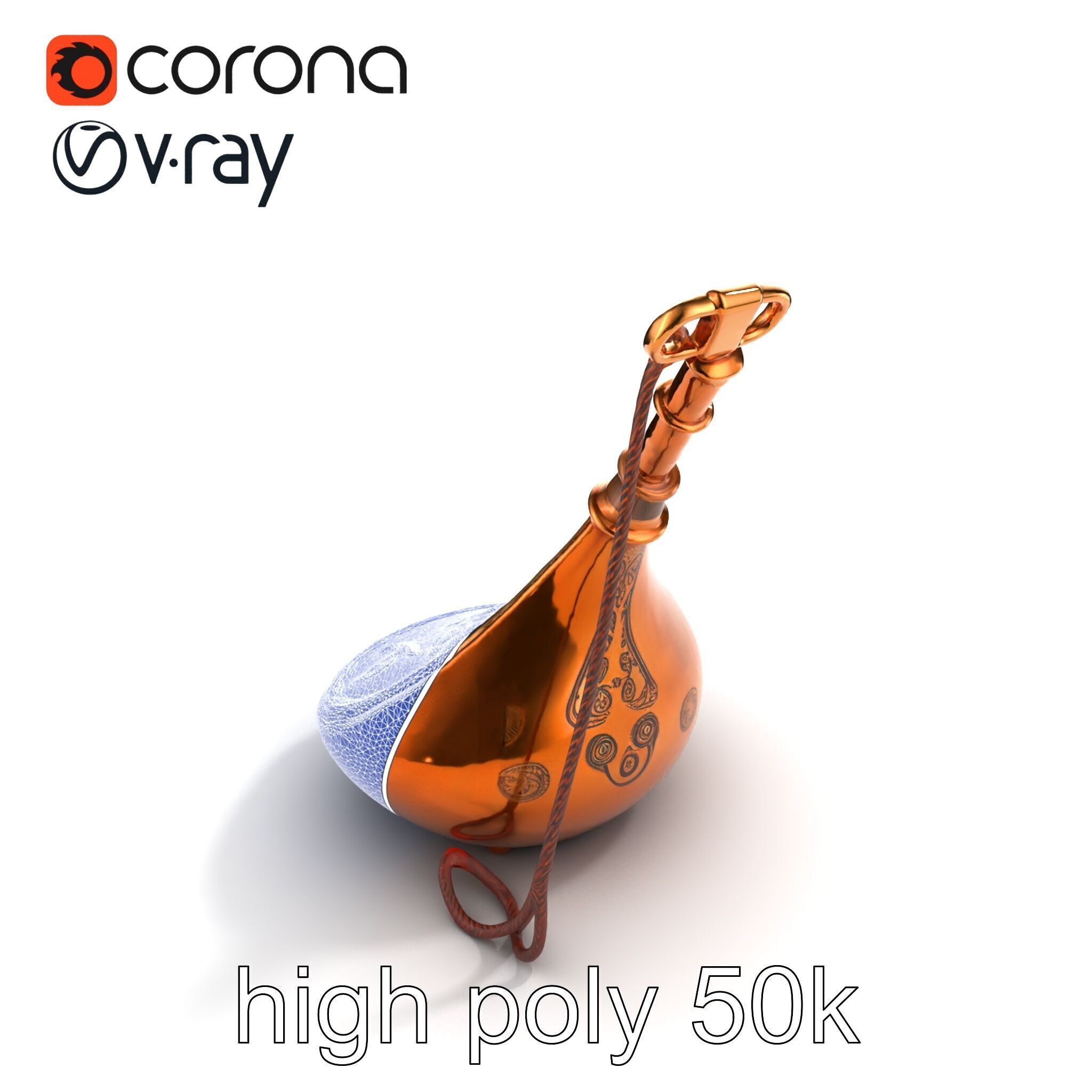 Bronze Sistrum with Mythological Engravings model pack Low-poly 3D model_17