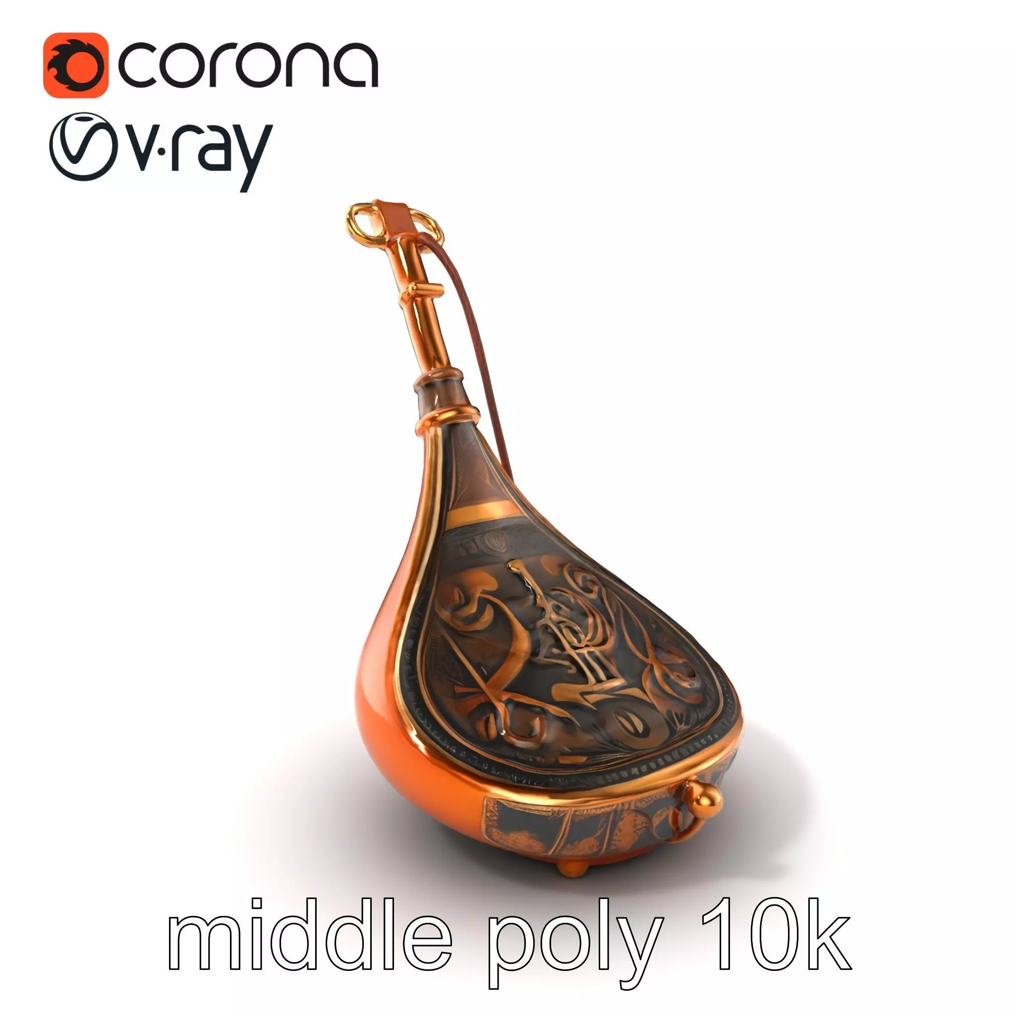 Bronze Sistrum with Mythological Engravings model pack Low-poly 3D model_0
