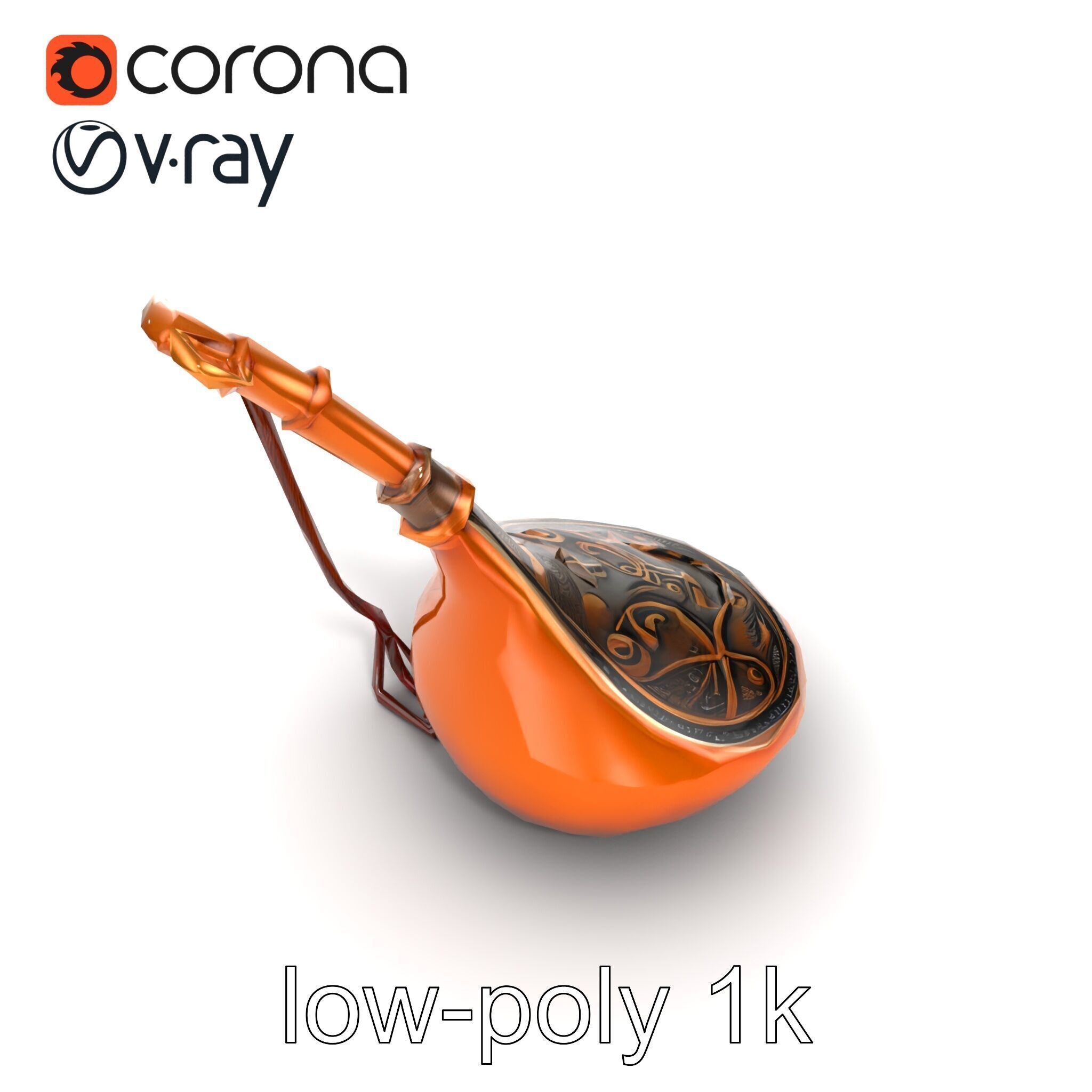 Bronze Sistrum with Mythological Engravings model pack Low-poly 3D model_25