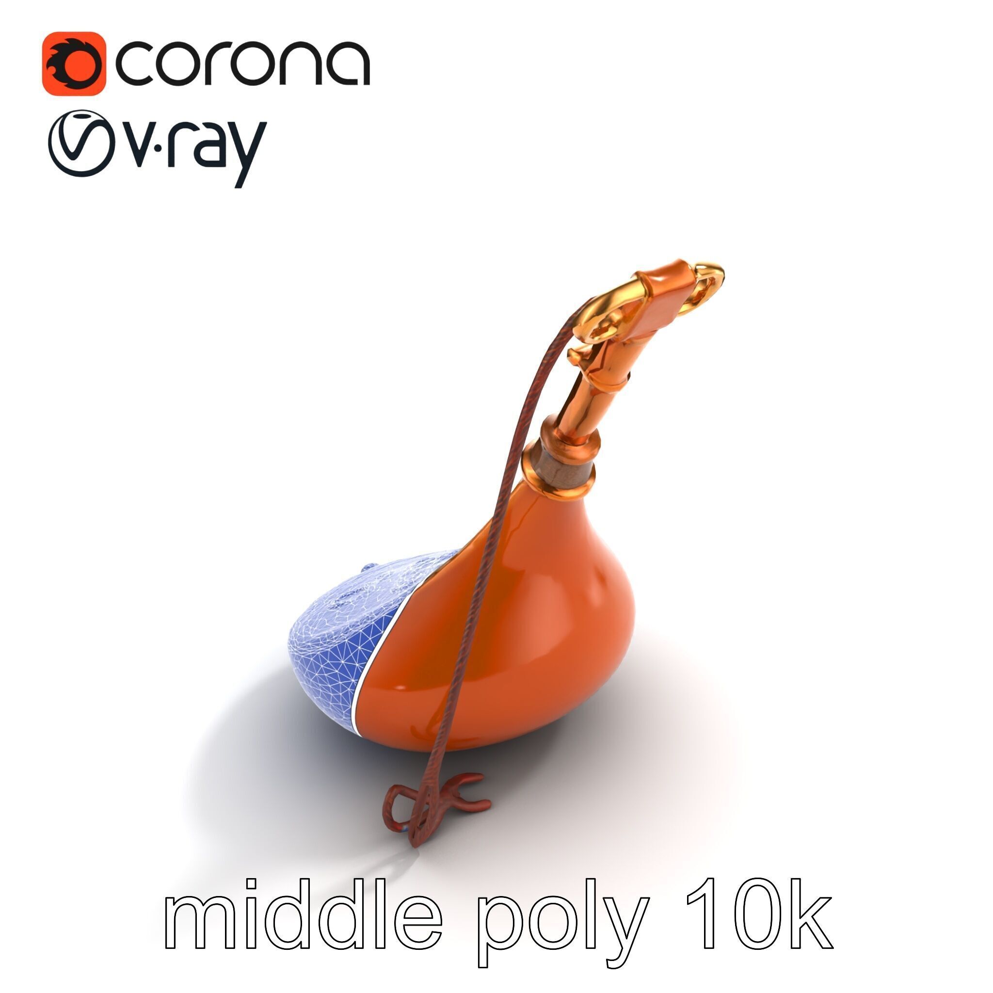 Bronze Sistrum with Mythological Engravings model pack Low-poly 3D model_11