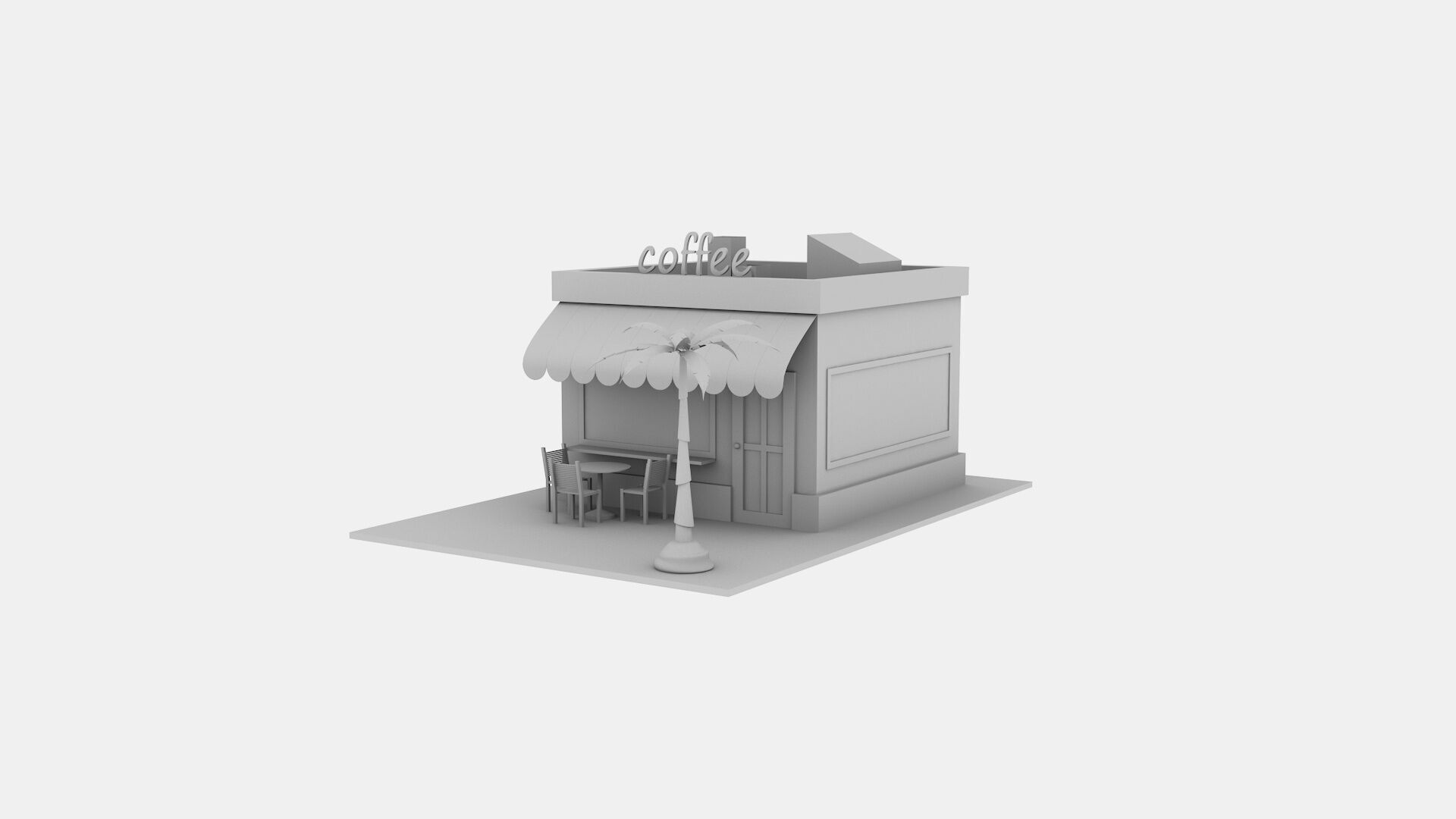 coffee Low-poly 3D model_6