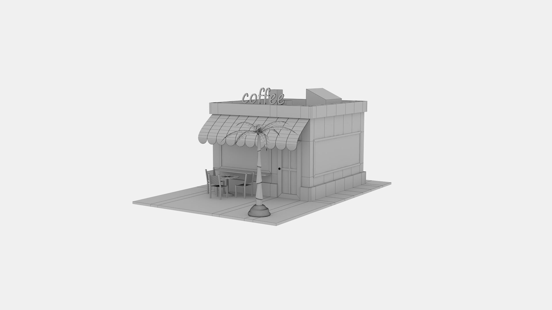 coffee Low-poly 3D model_5