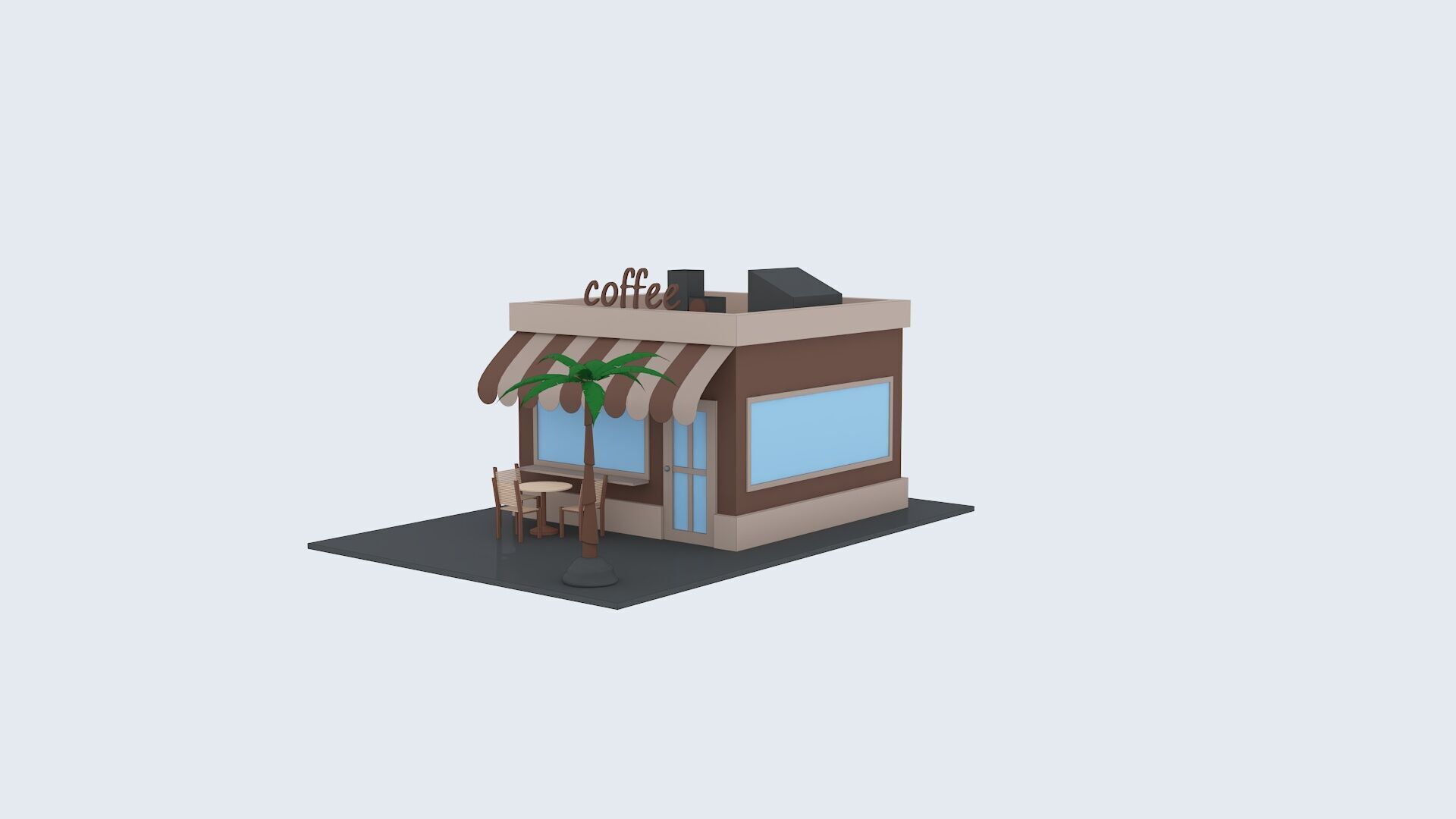 coffee Low-poly 3D model_10