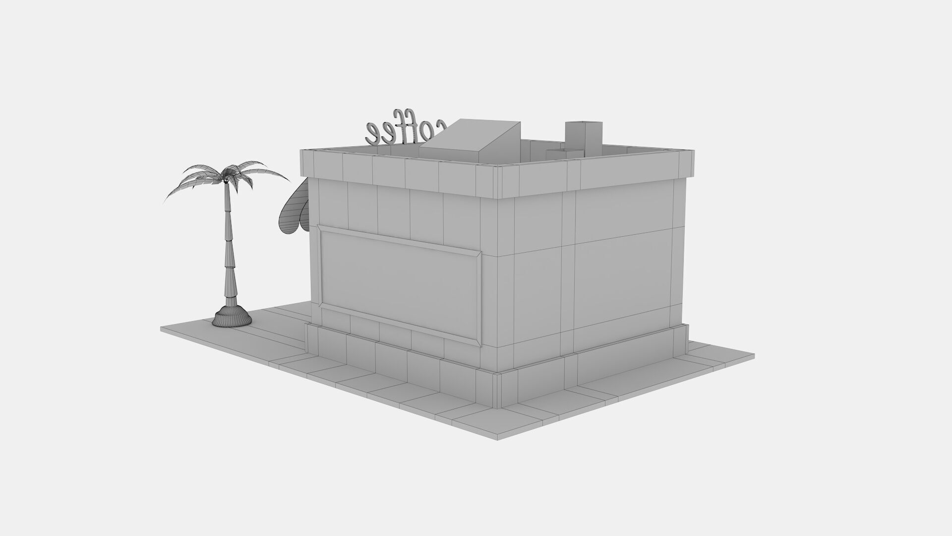 coffee Low-poly 3D model_4