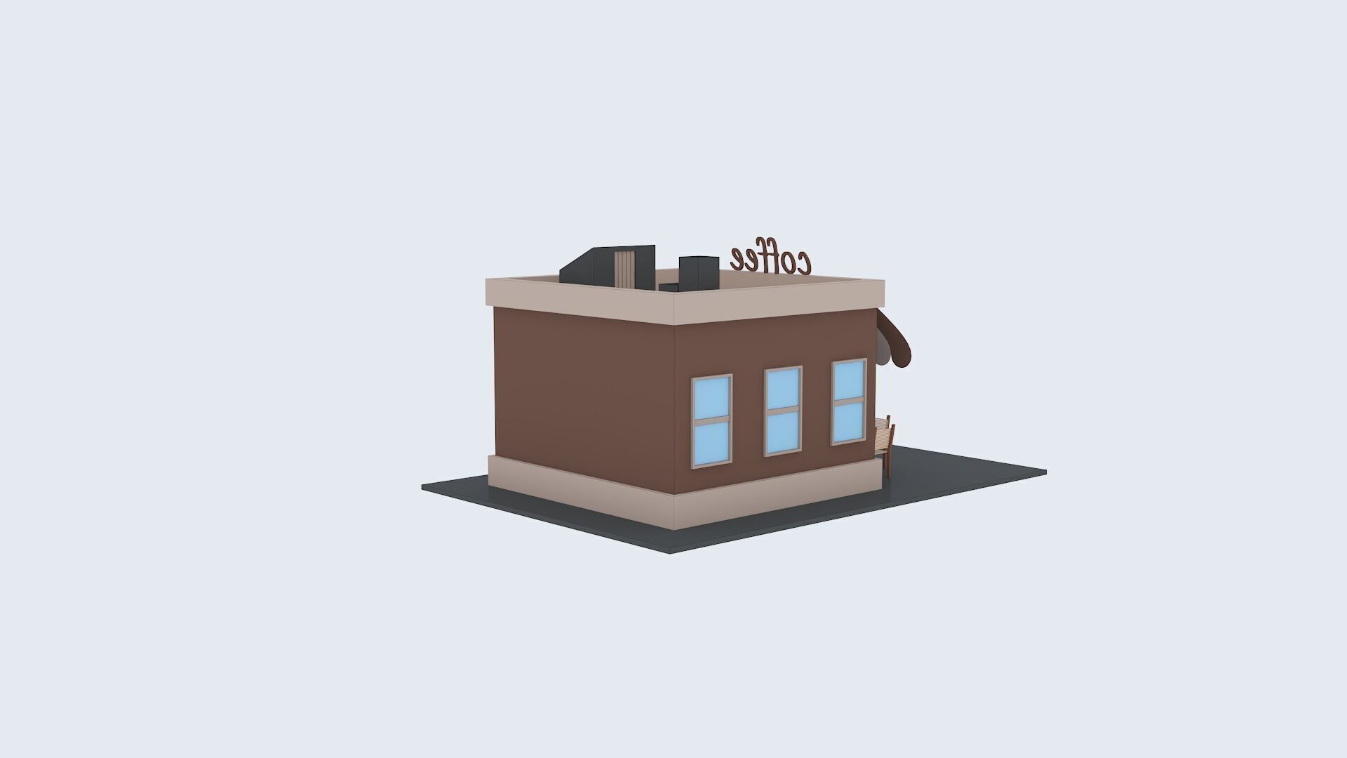 coffee Low-poly 3D model_8