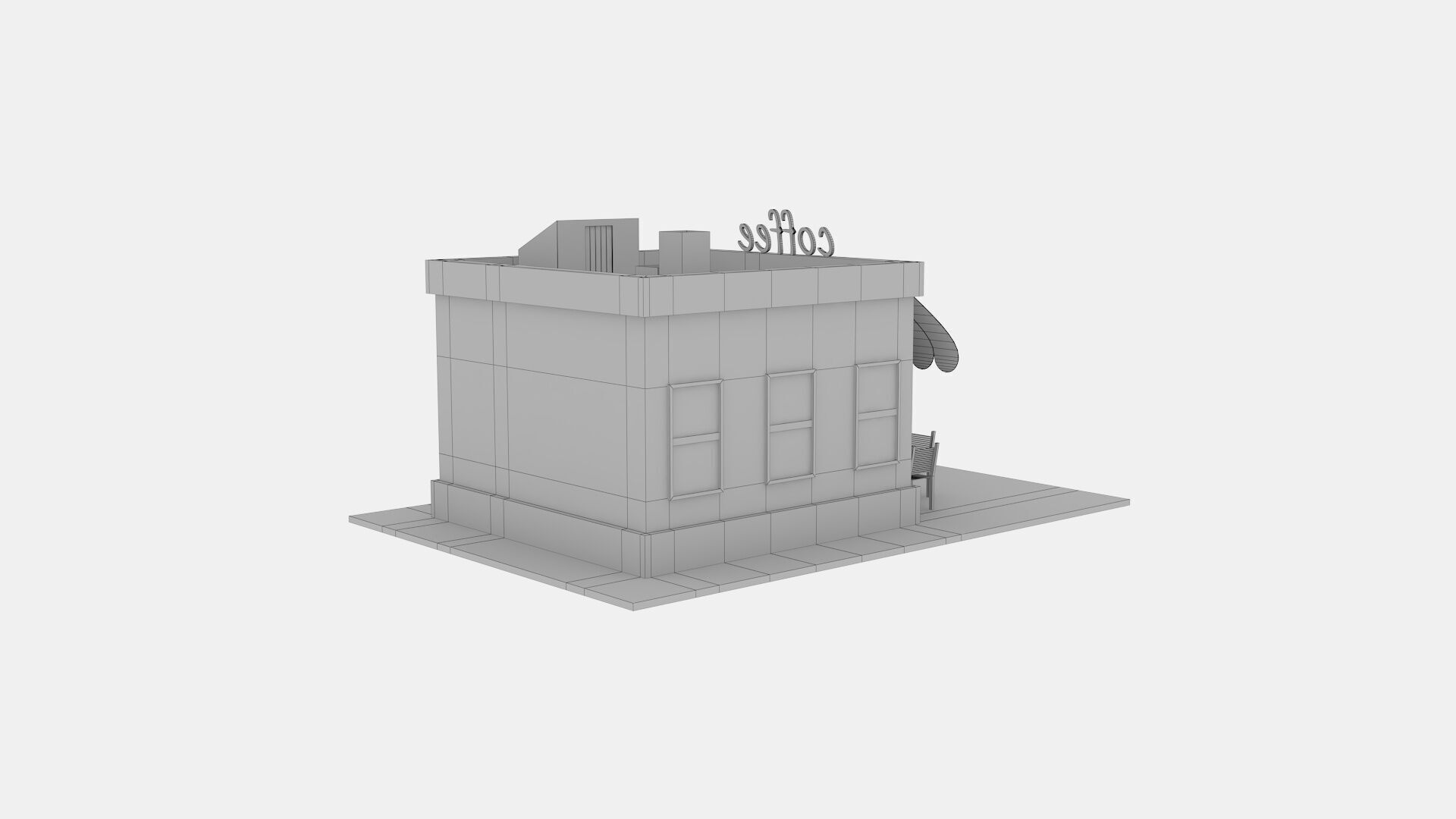coffee Low-poly 3D model_3