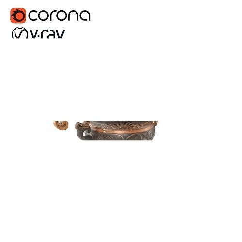 Ancient Bronze Oil Lamp model pack Low-poly 3D model