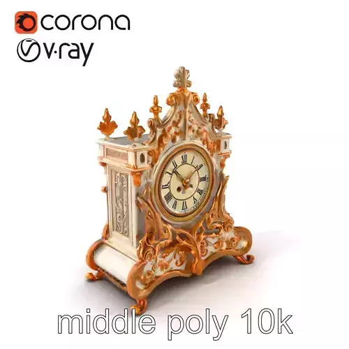 Grandiose Ornate Castle Mantle Clock model pack
