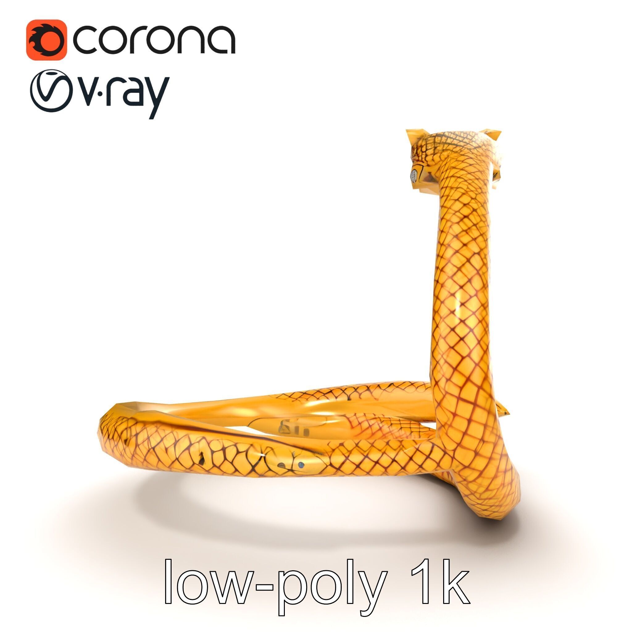 Luxurious Golden Serpent Bracelet model pack Low-poly 3D model_27