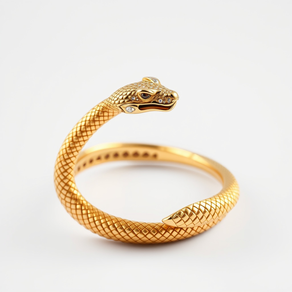 Luxurious Golden Serpent Bracelet model pack Low-poly 3D model_4